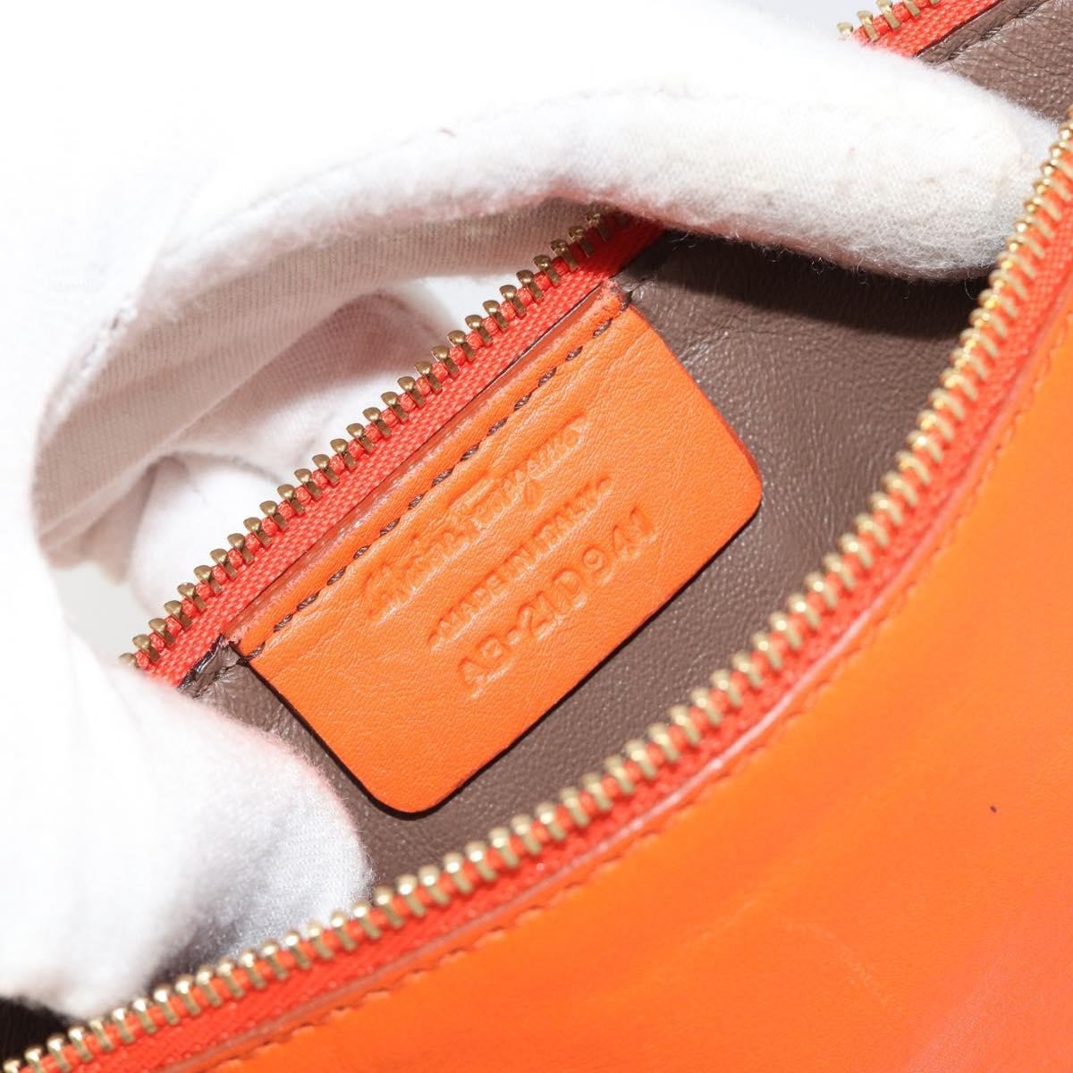 Salvatore Ferragamo Sookie Satchel Leather Small Oranje