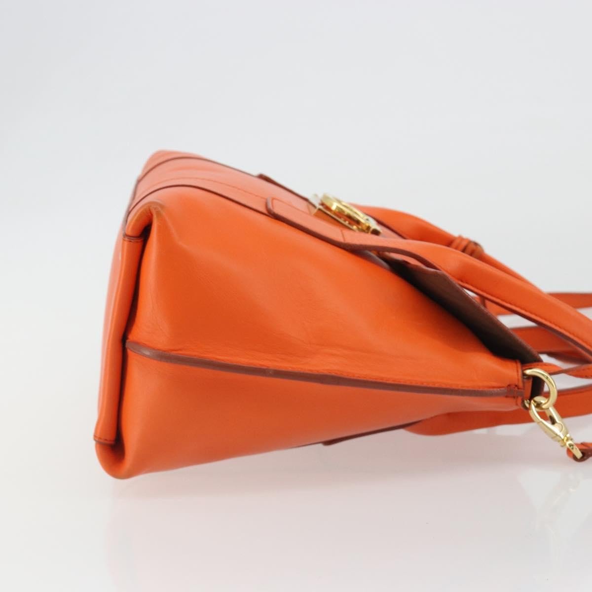 Salvatore Ferragamo Sookie Satchel Leather Small Oranje