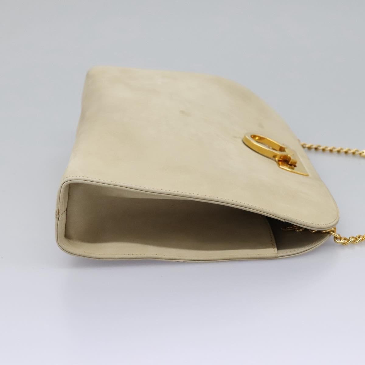 Salvatore Ferragamo Gancini Chain Leather Beige