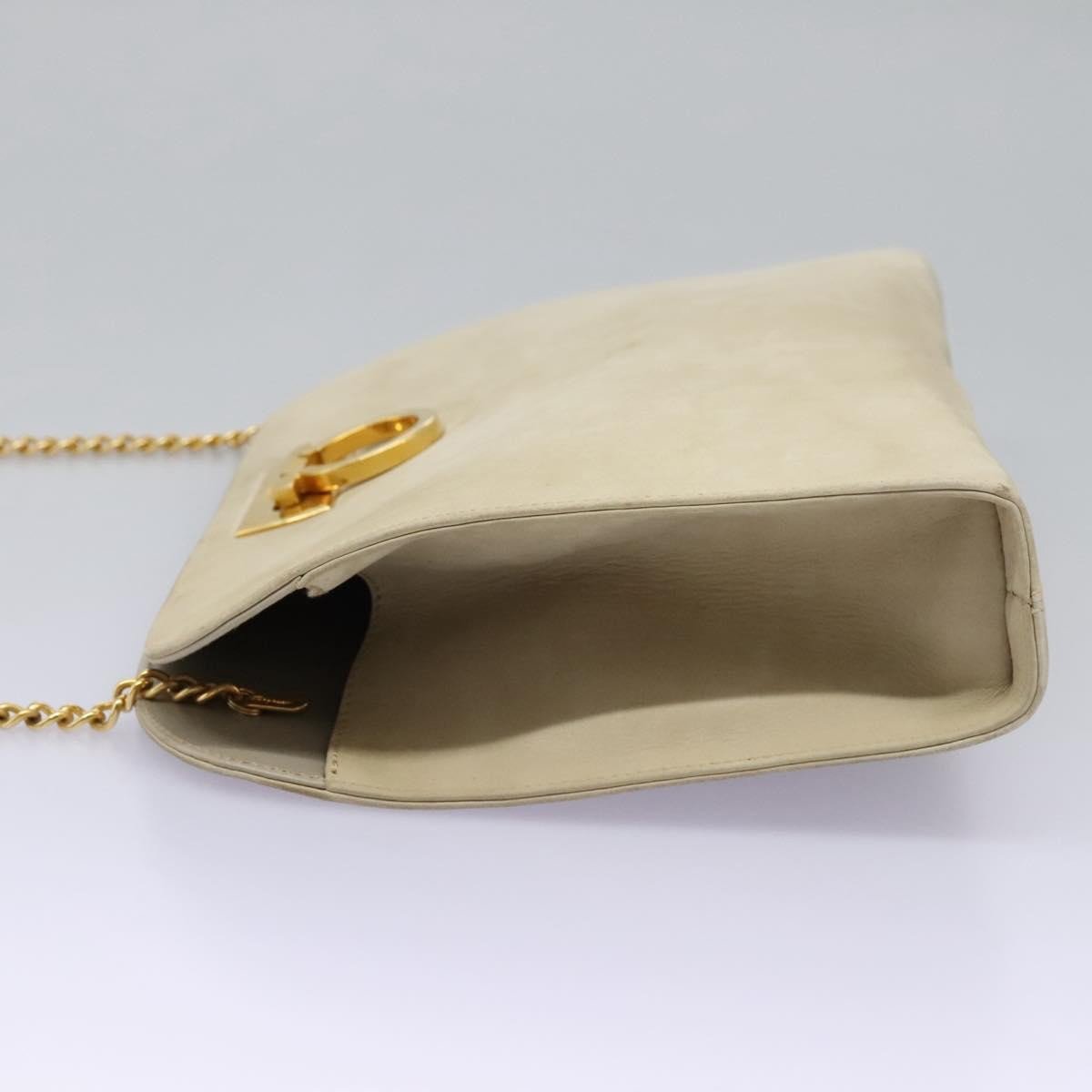 Salvatore Ferragamo Gancini Chain Leather Beige