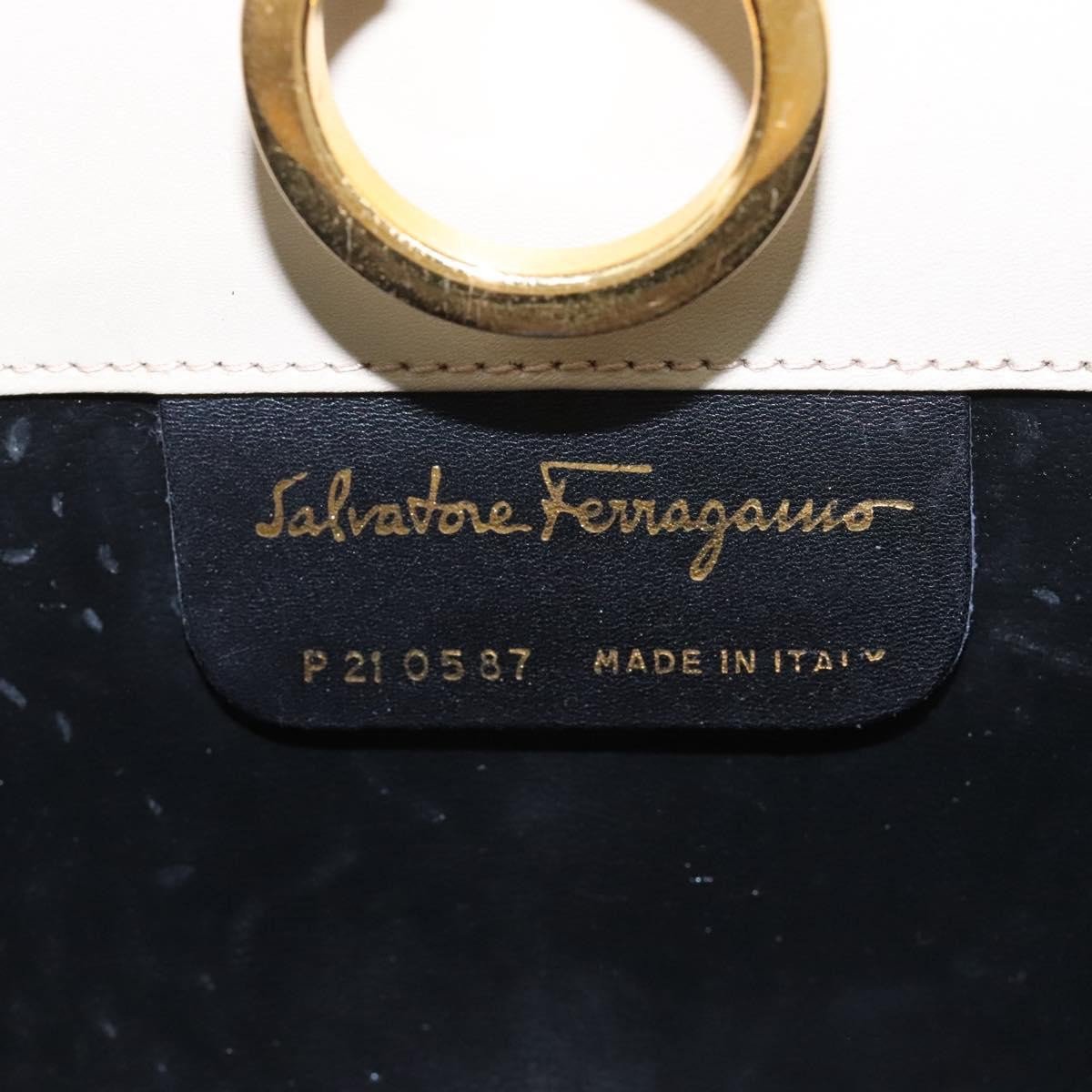 Salvatore Ferragamo Gancini Chain Leather Beige