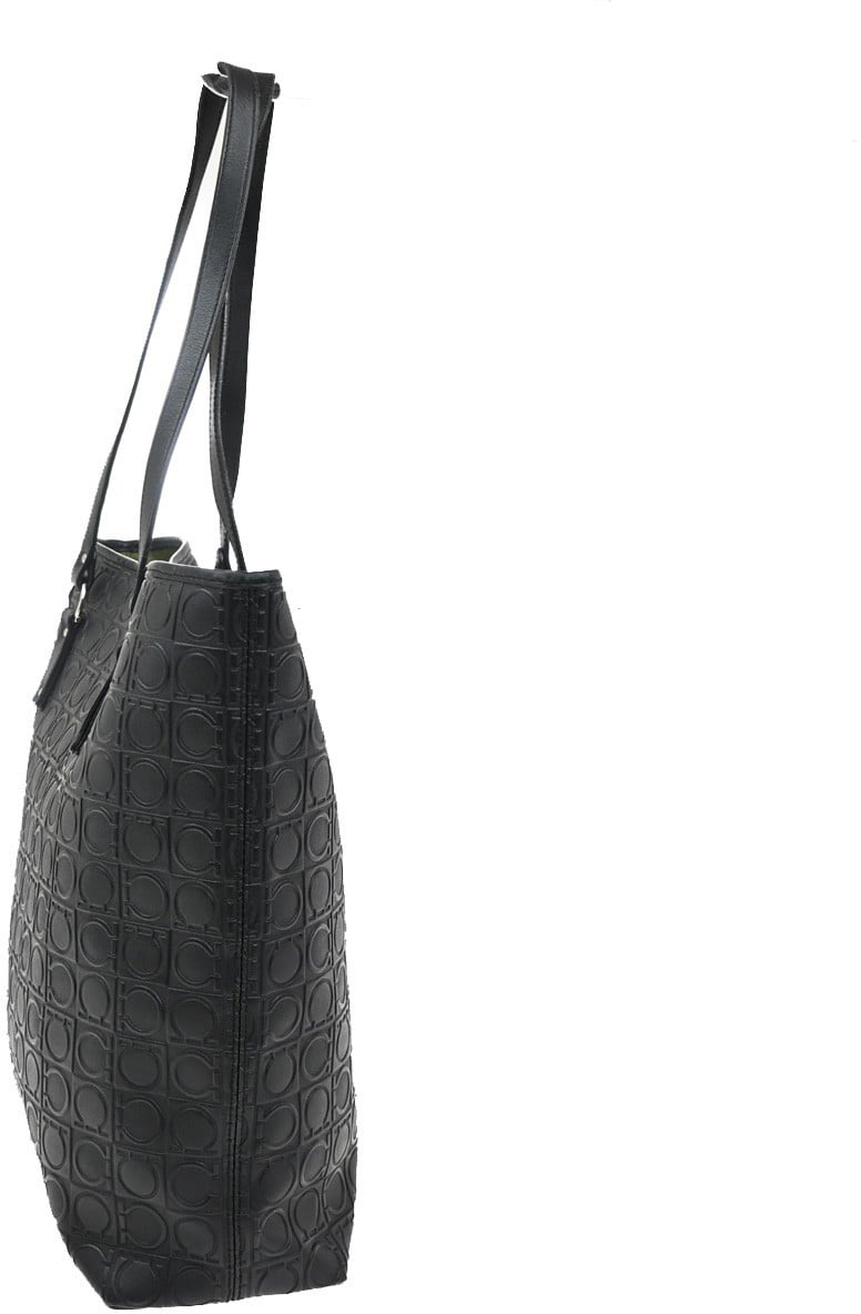 Salvatore Ferragamo Salvatore Ferragamo Gancini Tote Gancini Canvas Medium Zwart