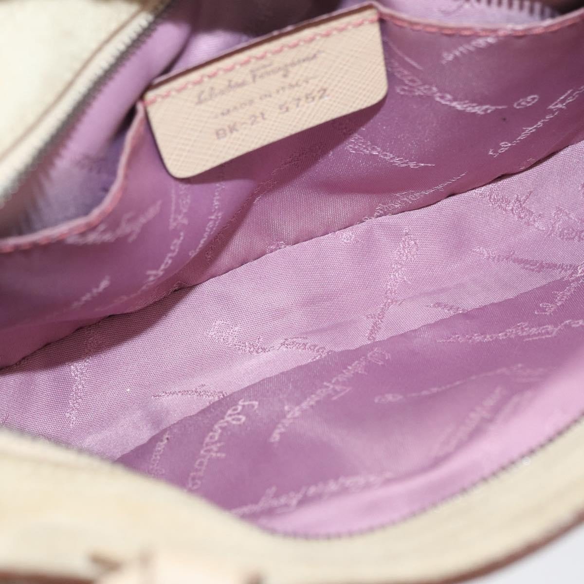 Salvatore Ferragamo Gancini Suede Beige