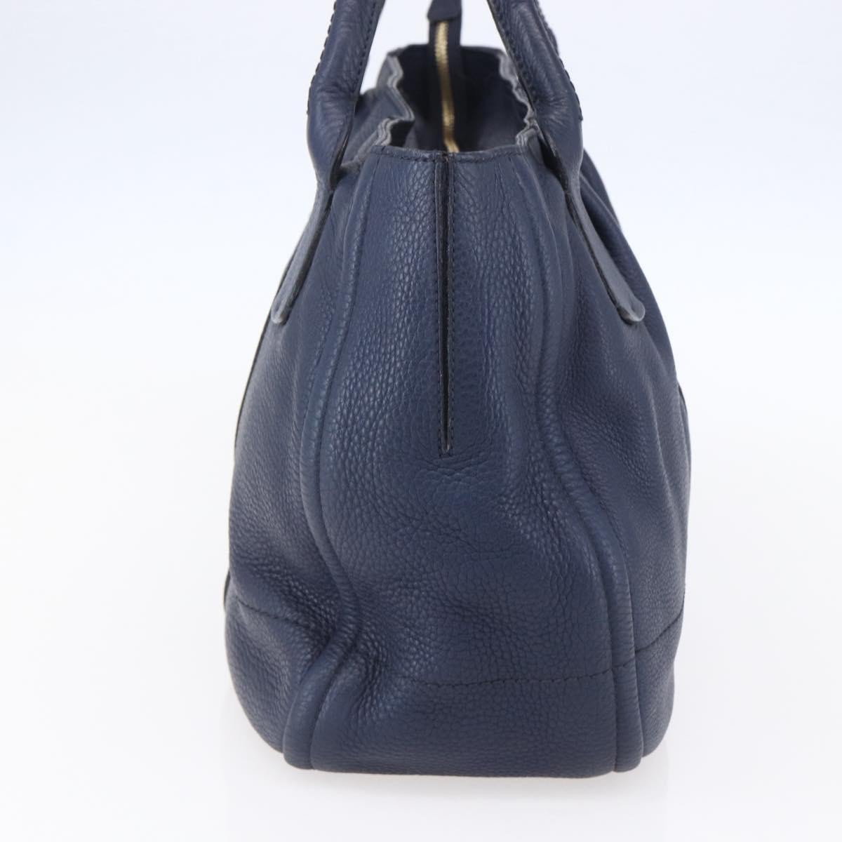 Salvatore Ferragamo Salvatore Ferragamo Izzie Gancini Embossed Tote Soft Calf Large Blauw