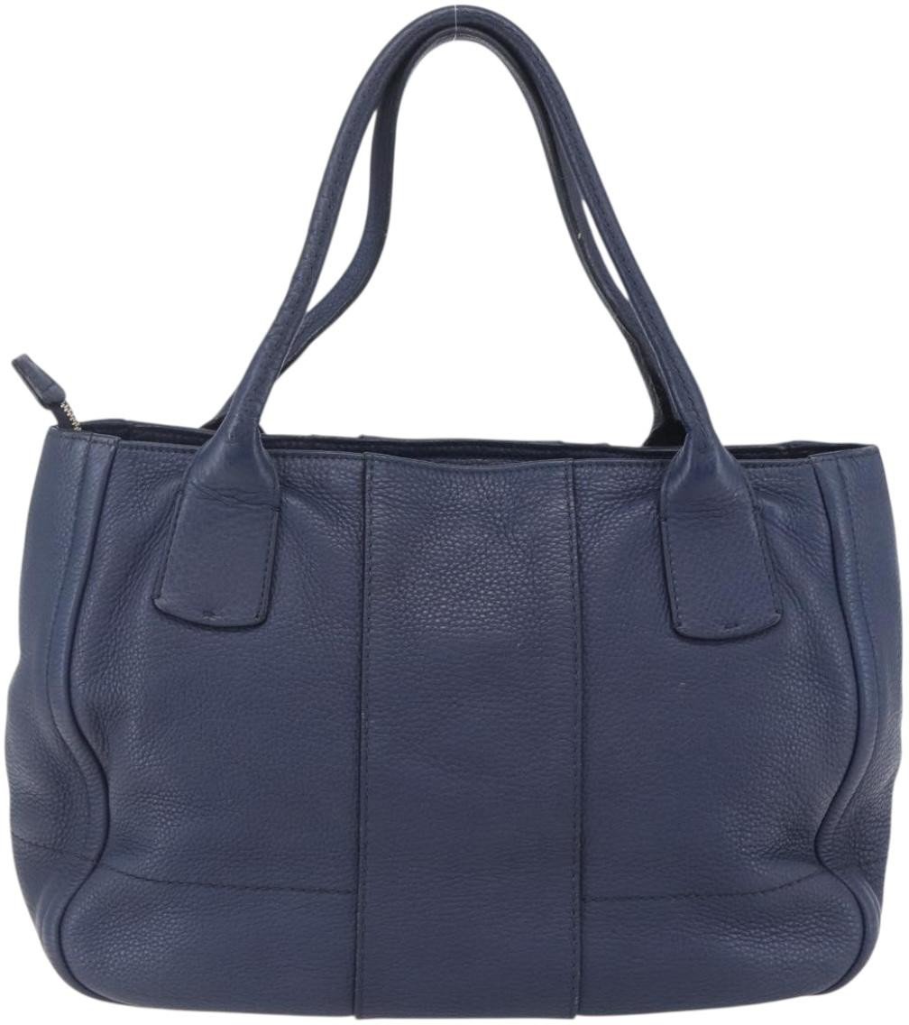 Salvatore Ferragamo Salvatore Ferragamo Izzie Gancini Embossed Tote Soft Calf Large Blauw