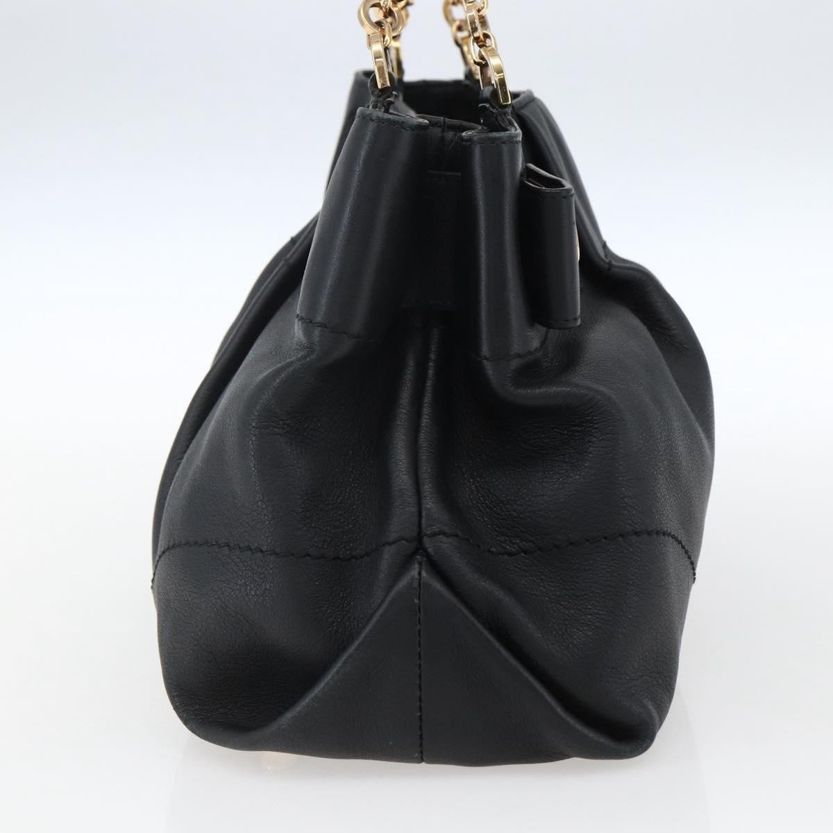 Salvatore Ferragamo W Chain Tote Leather Medium Zwart