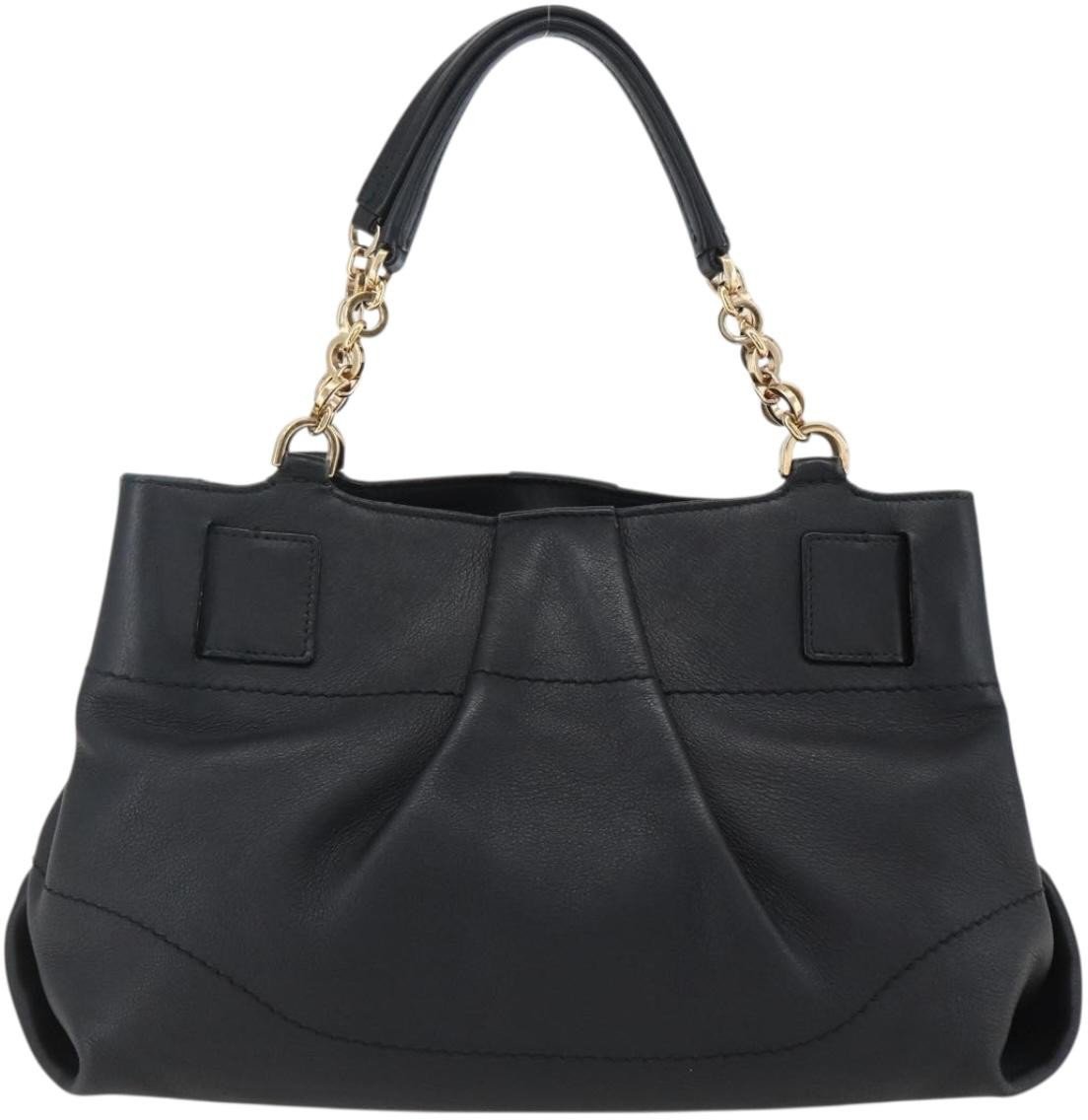 Salvatore Ferragamo W Chain Tote Leather Medium Zwart