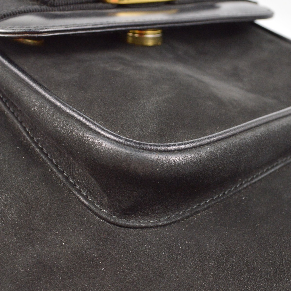 Salvatore Ferragamo Salvatore Ferragamo Vara Flap Drawstring Backpack Leather and Suede Zwart