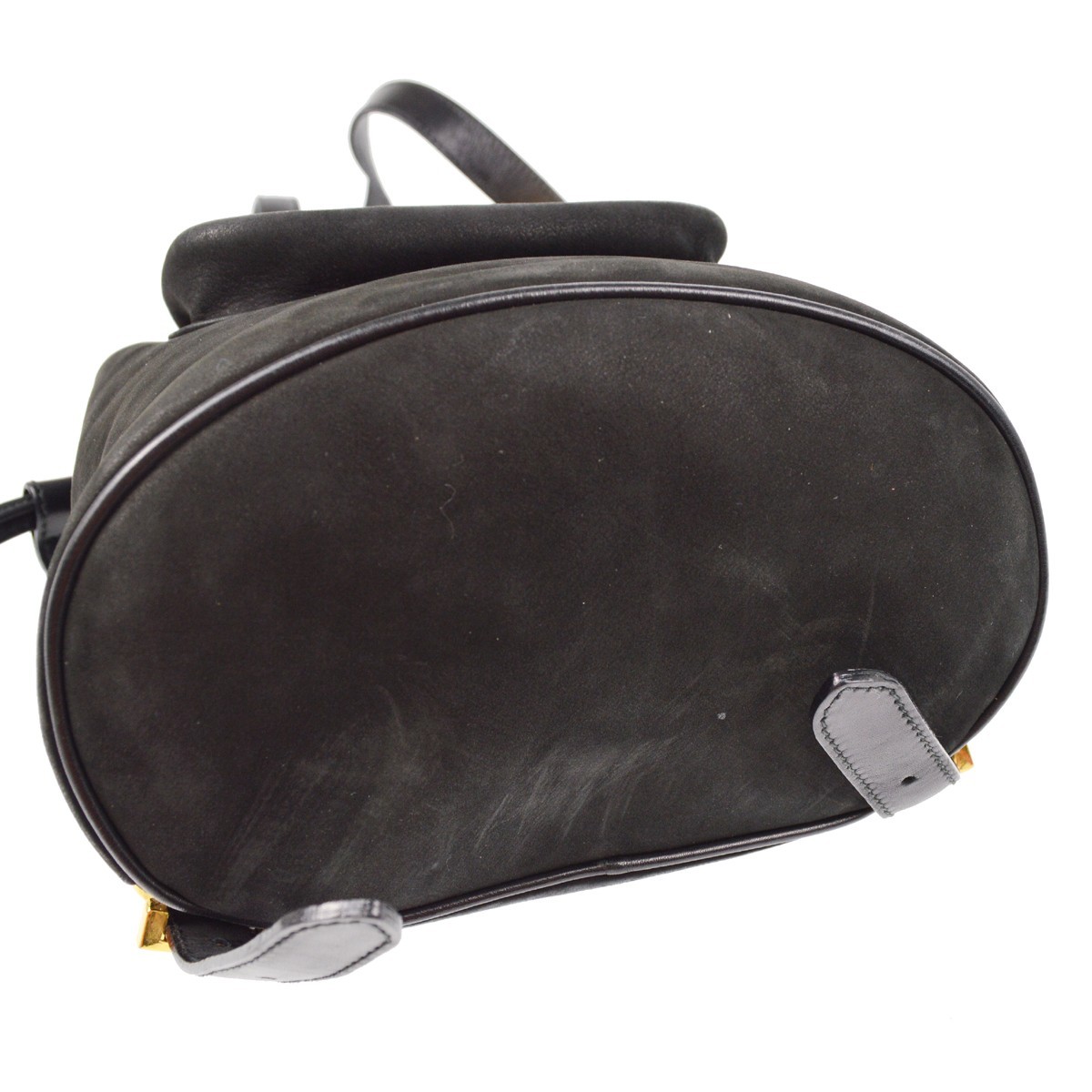 Salvatore Ferragamo Salvatore Ferragamo Vara Flap Drawstring Backpack Leather and Suede Zwart