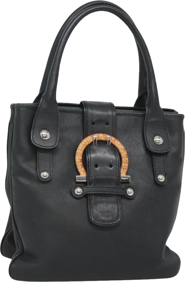Salvatore Ferragamo Gancini Leather Small Zwart