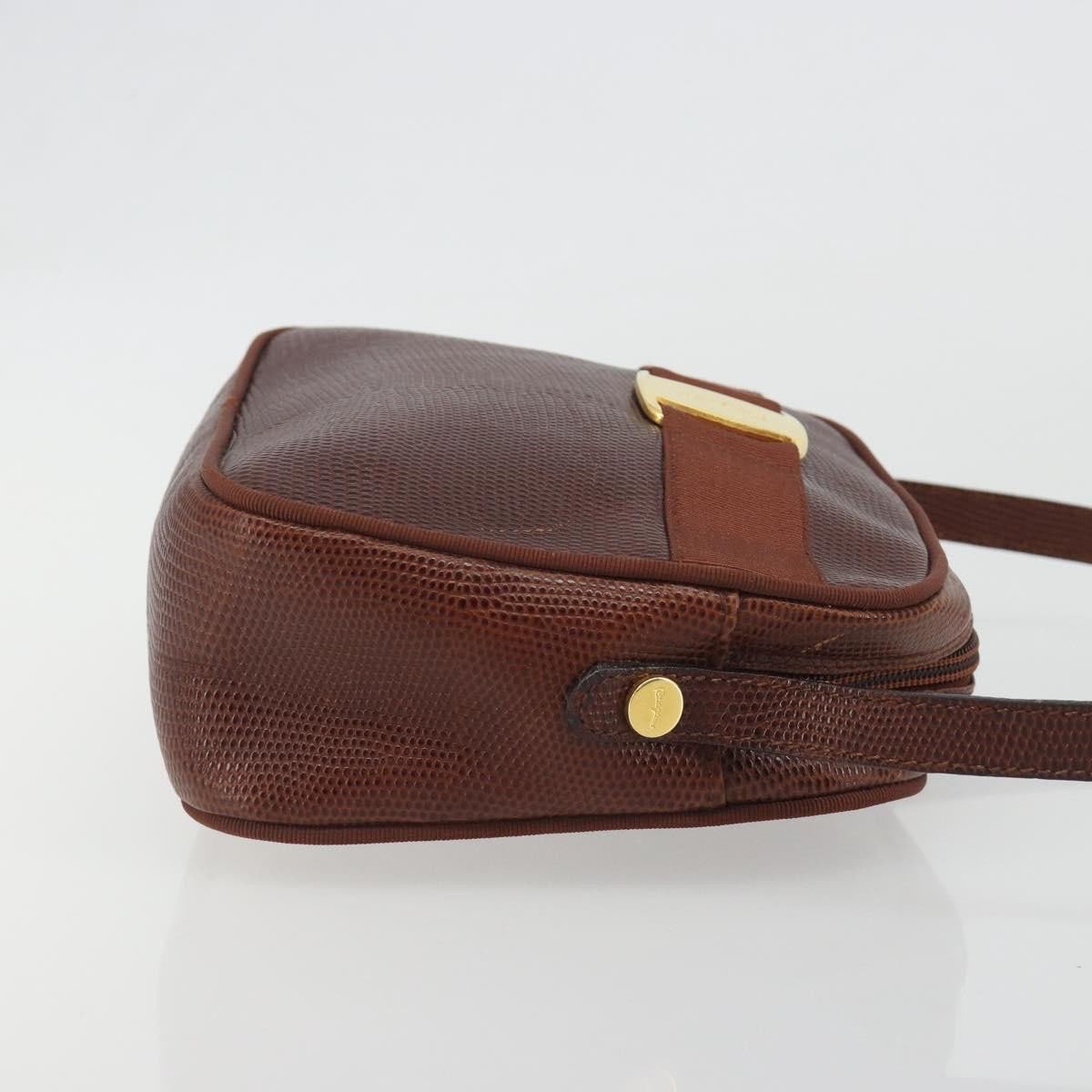 Salvatore Ferragamo Vara Bow camera Leather Bruin