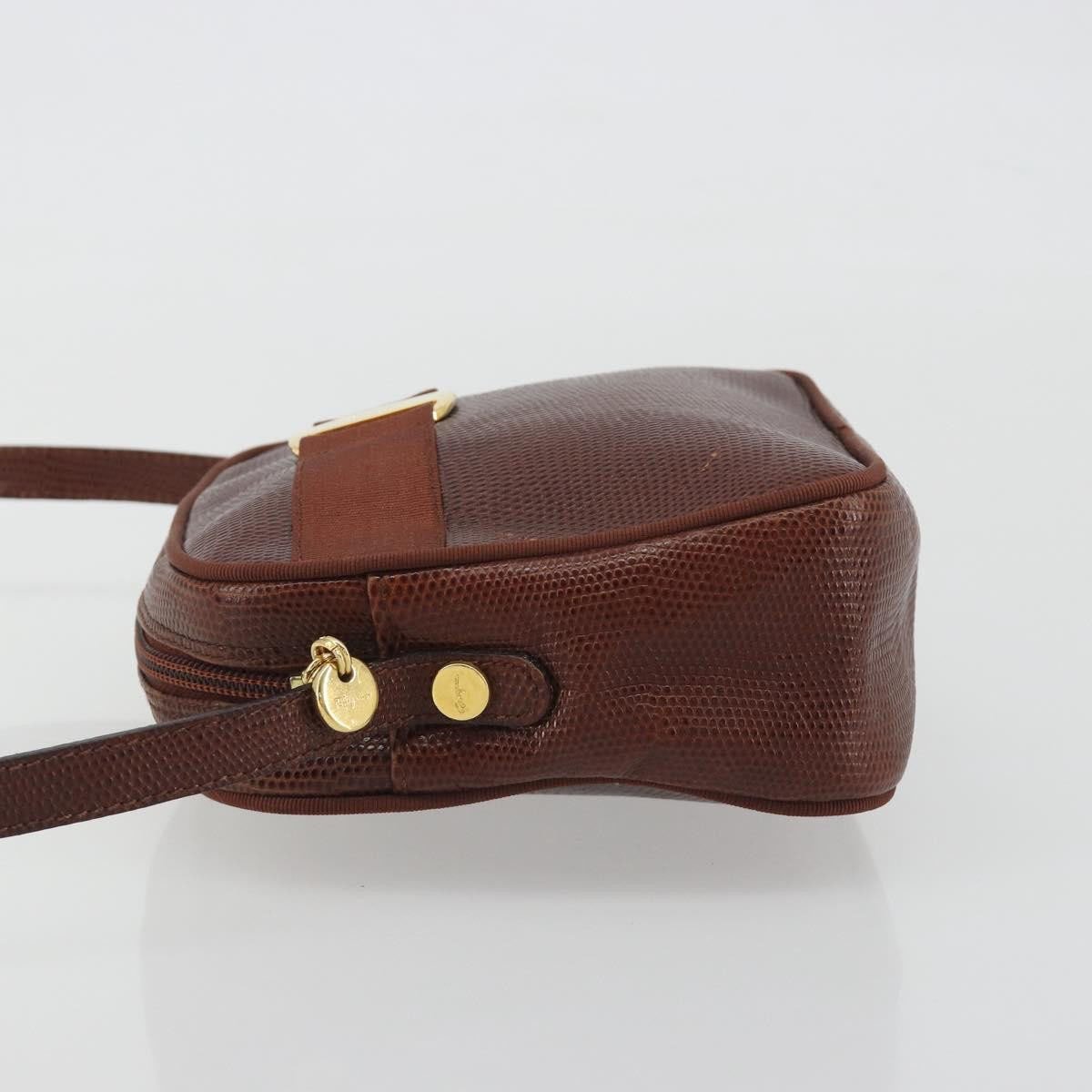Salvatore Ferragamo Vara Bow camera Leather Bruin