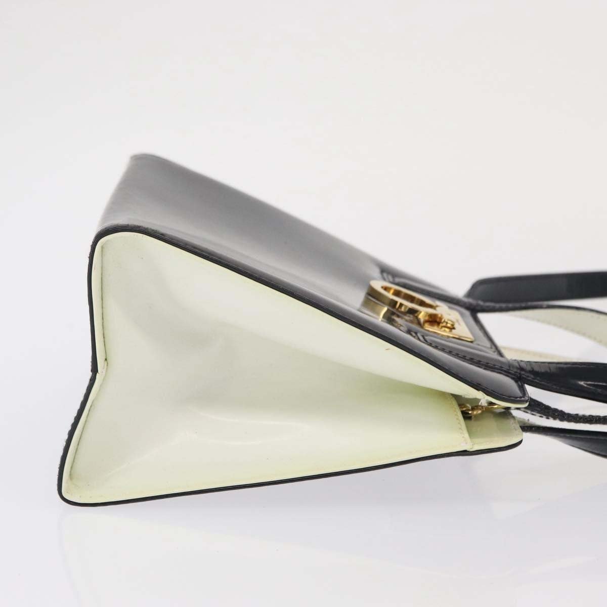 Salvatore Ferragamo Gancini Patent Leather Zwart