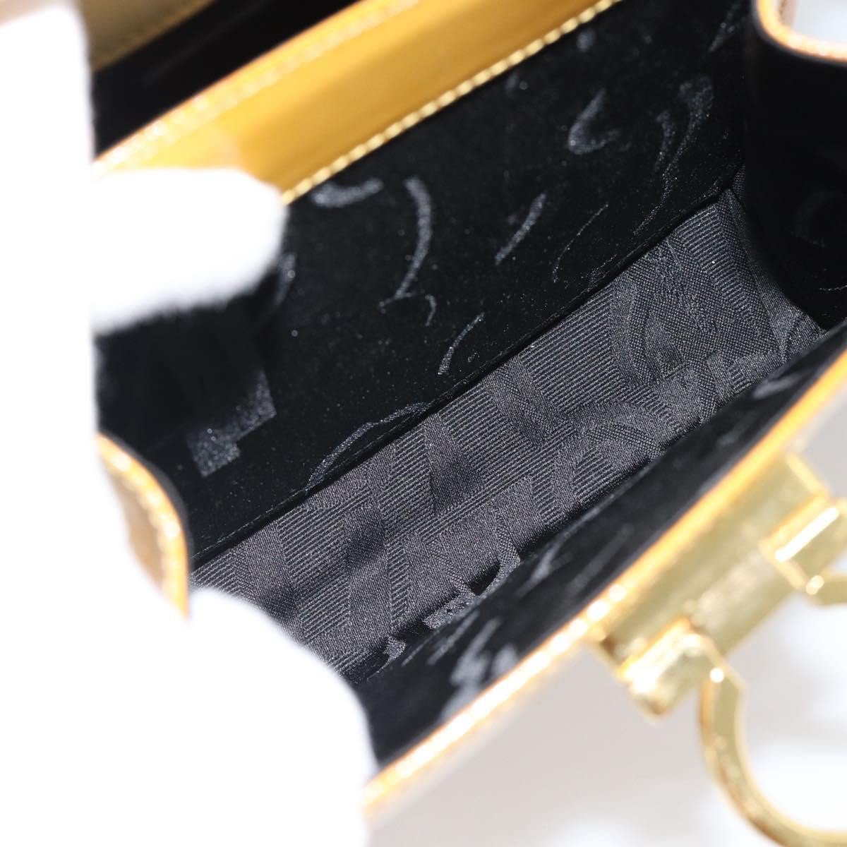 Salvatore Ferragamo Salvatore Ferragamo Gancini handbag Patent leather Geel
