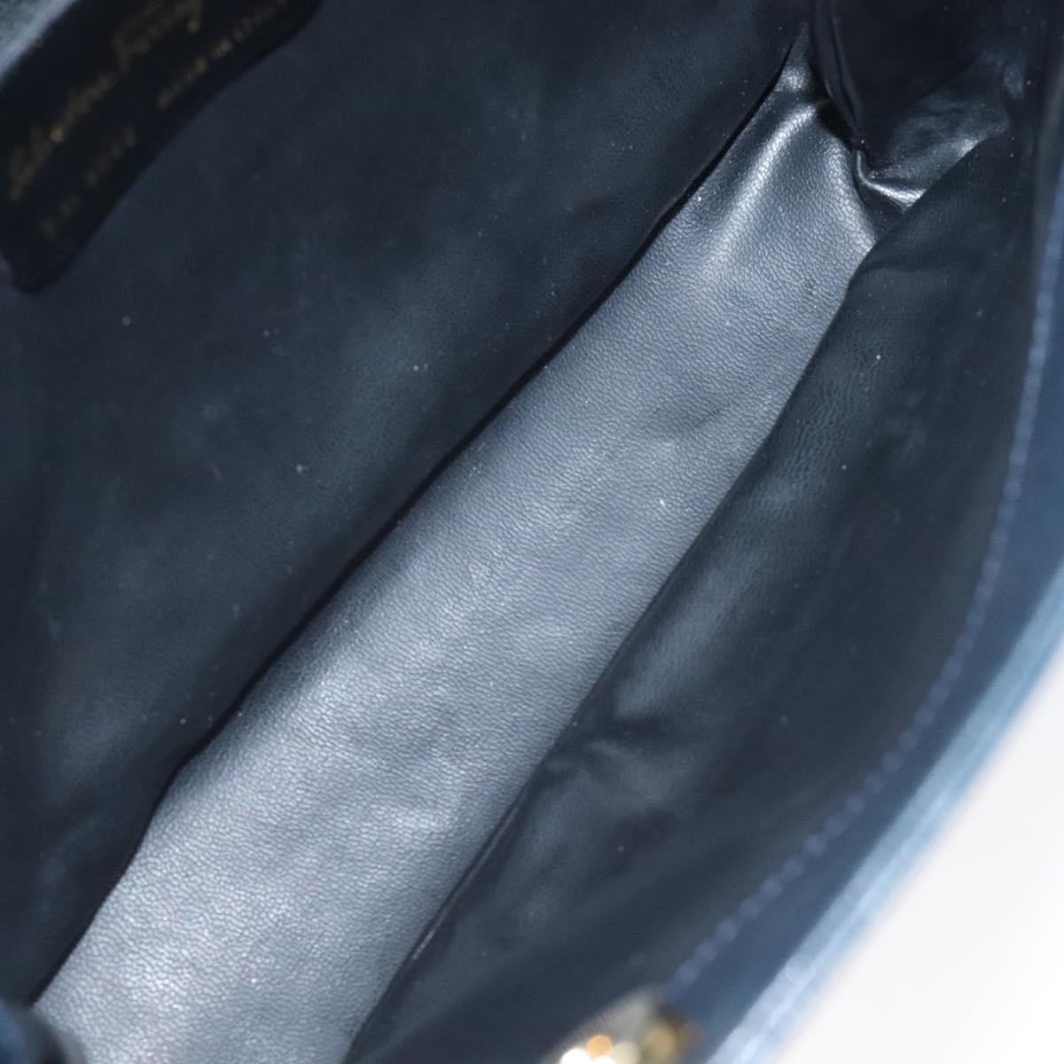 Salvatore Ferragamo Vintage Chain Leather Navy