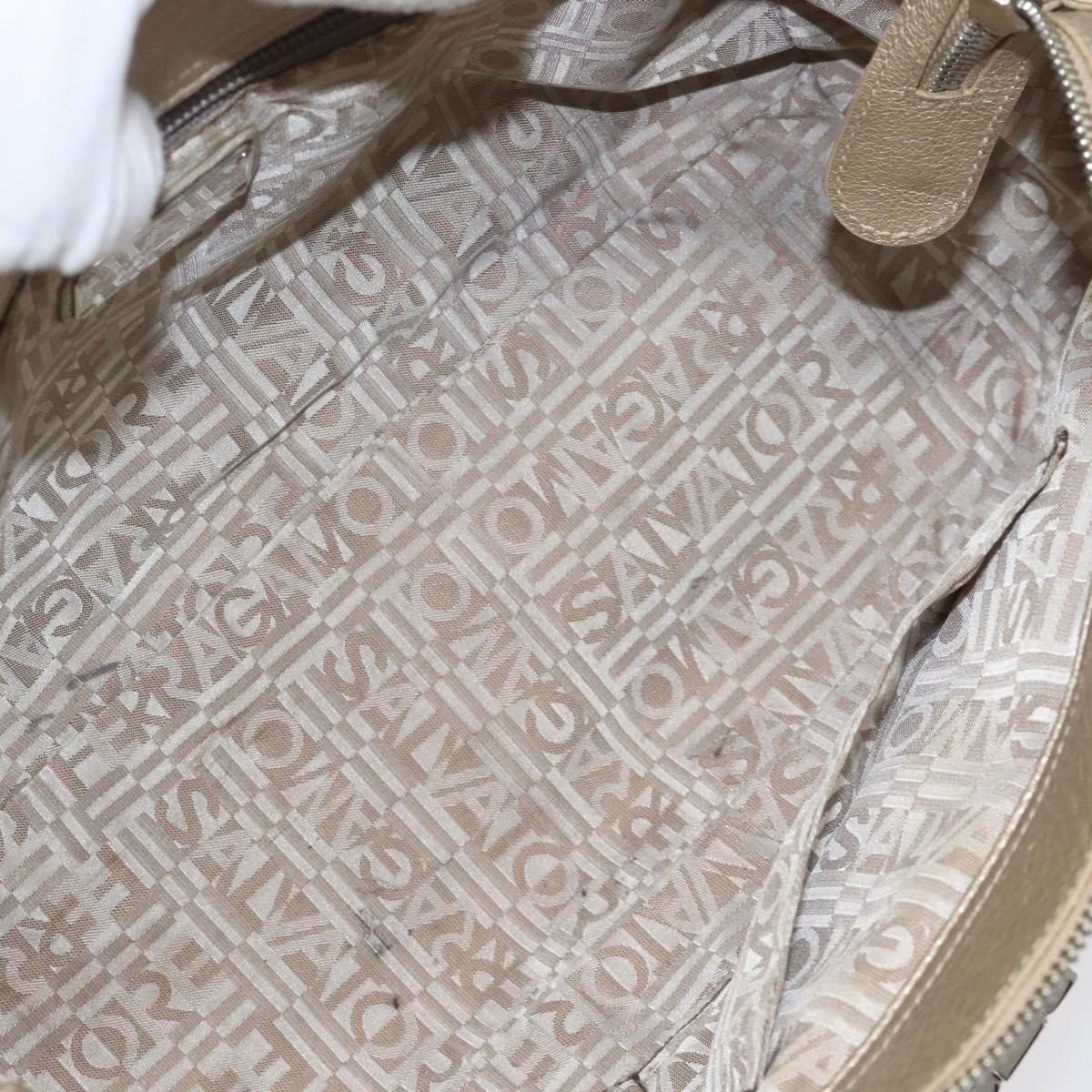 Salvatore Ferragamo Gancini Zip Tote Leather Medium Goud