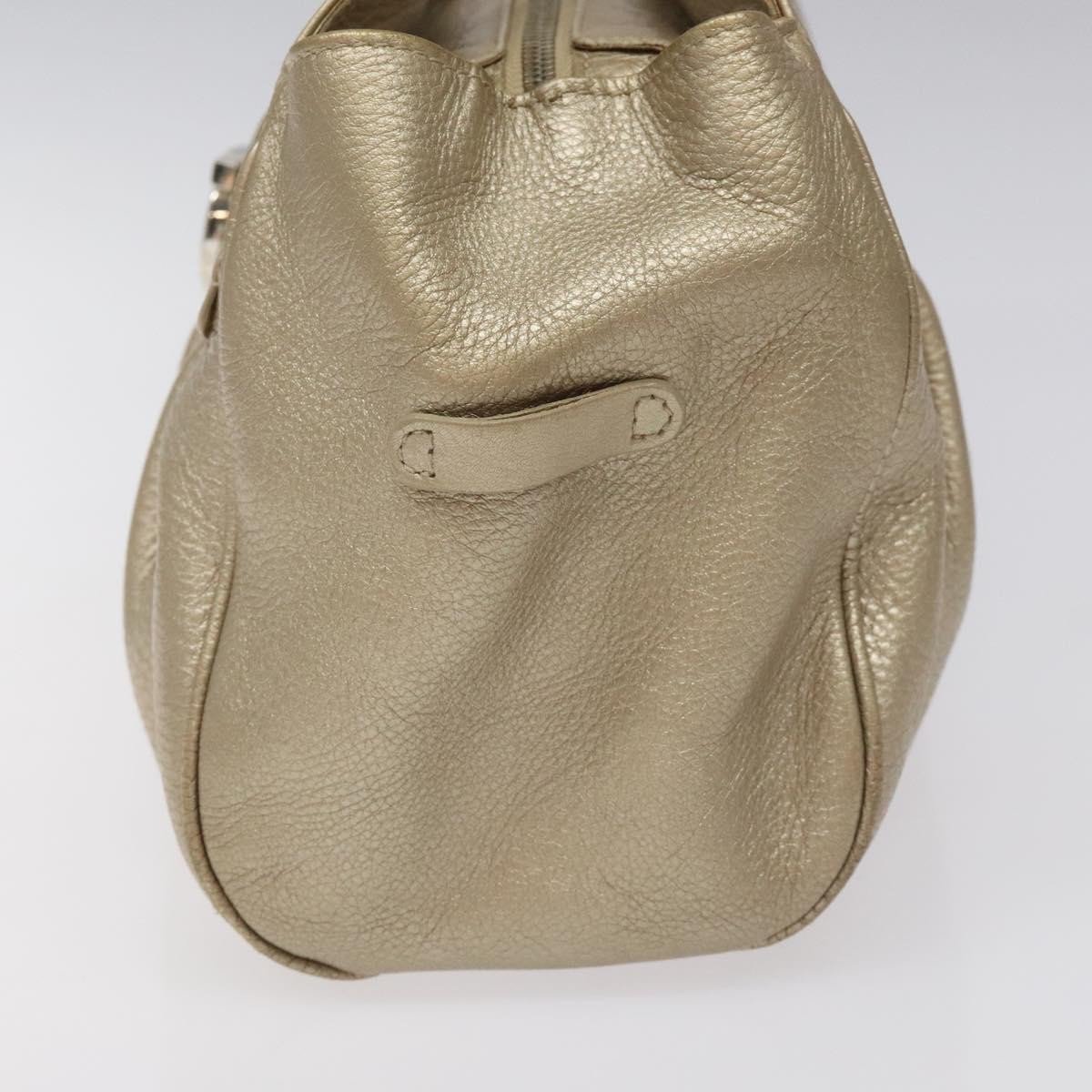 Salvatore Ferragamo Gancini Zip Tote Leather Medium Goud