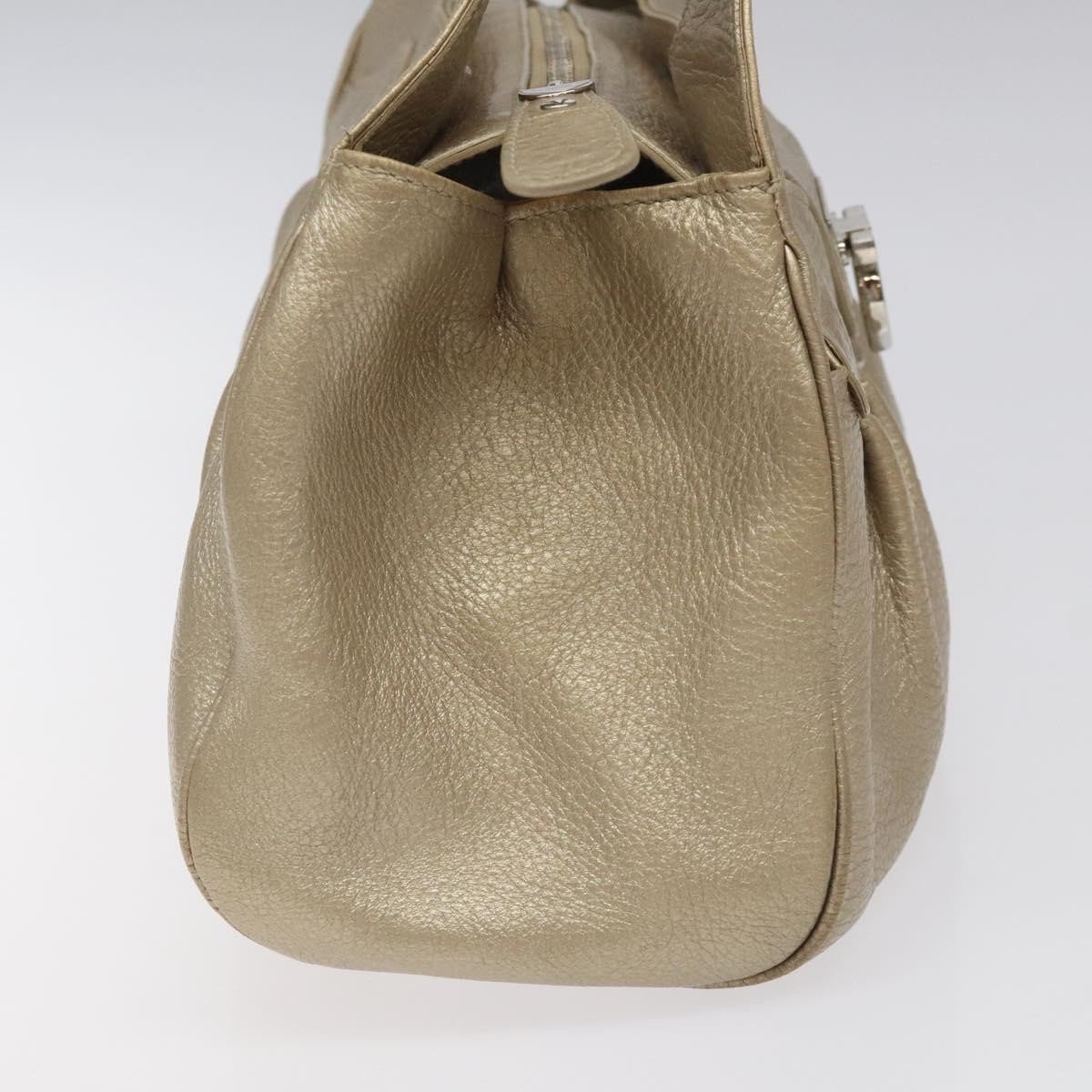 Salvatore Ferragamo Gancini Zip Tote Leather Medium Goud