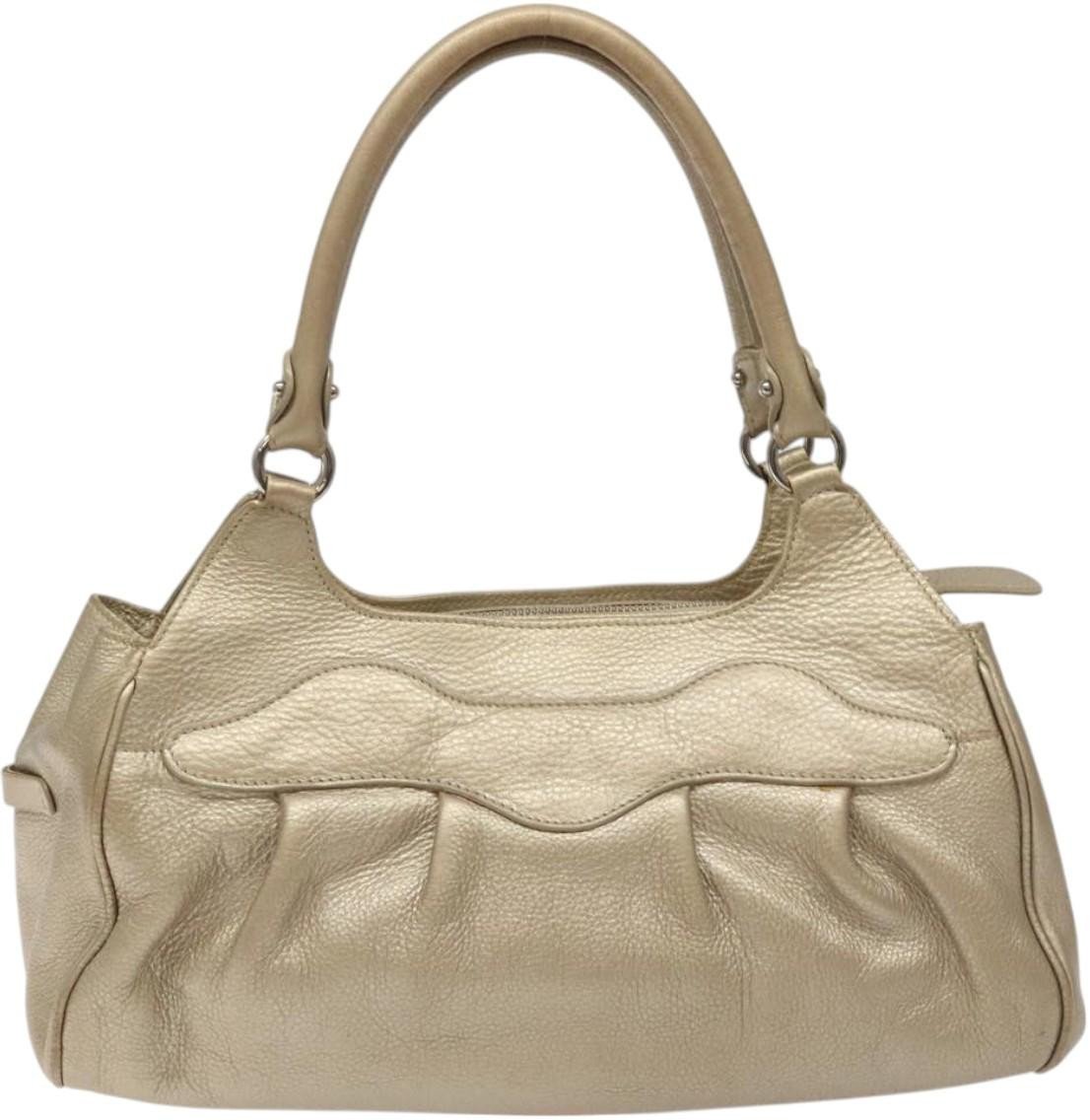 Salvatore Ferragamo Gancini Zip Tote Leather Medium Goud
