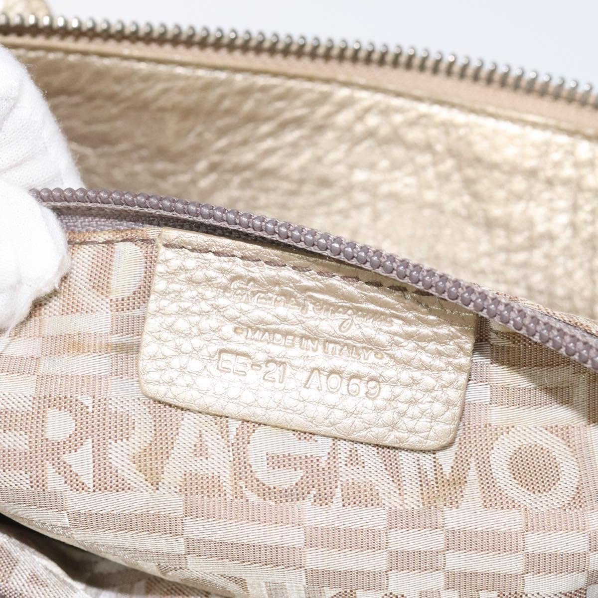 Salvatore Ferragamo Gancini Zip Tote Leather Medium Goud