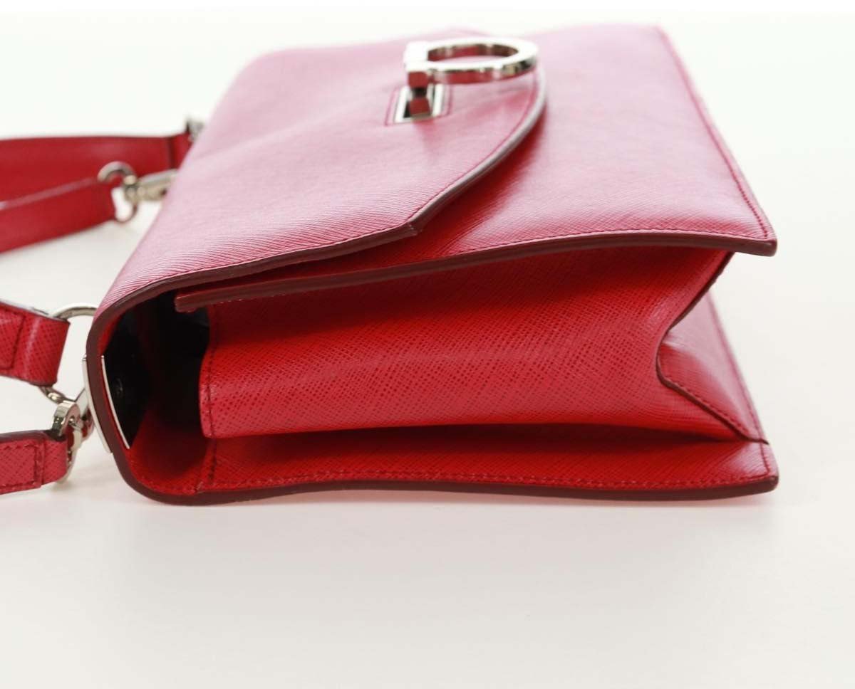 Salvatore Ferragamo Gancini Convertible Top Handle Saffiano Leather Small Roze