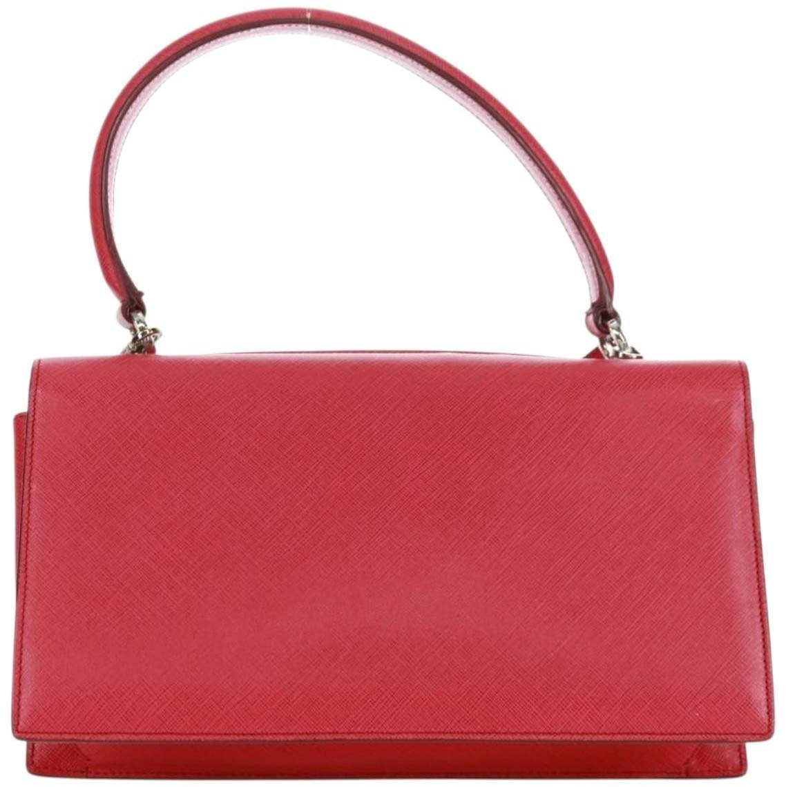Salvatore Ferragamo Gancini Convertible Top Handle Saffiano Leather Small Roze