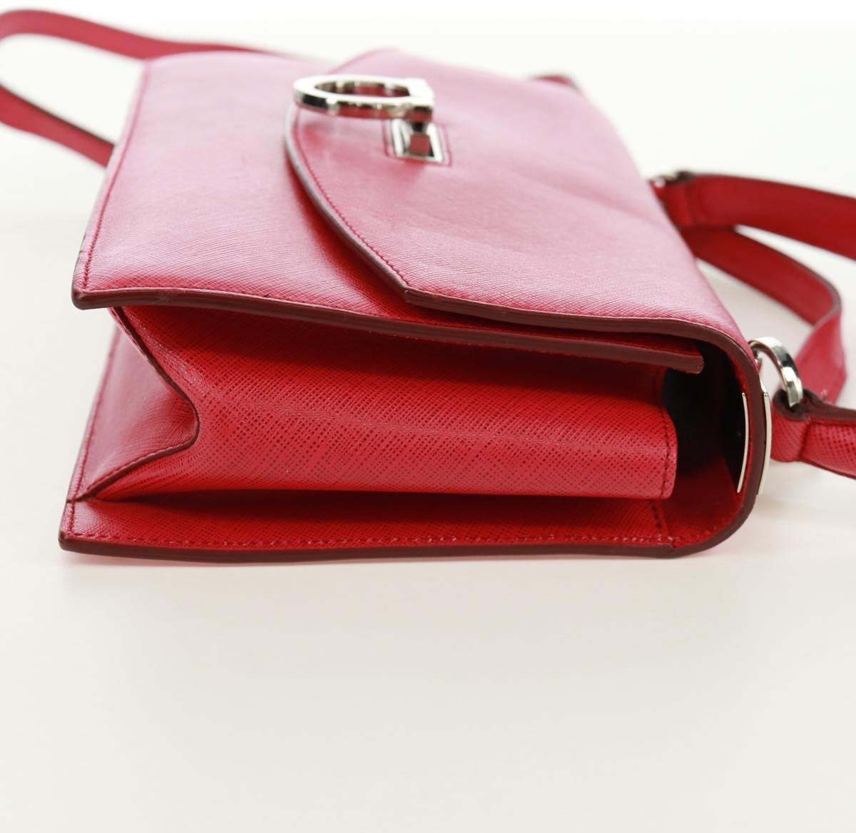 Salvatore Ferragamo Gancini Convertible Top Handle Saffiano Leather Small Roze