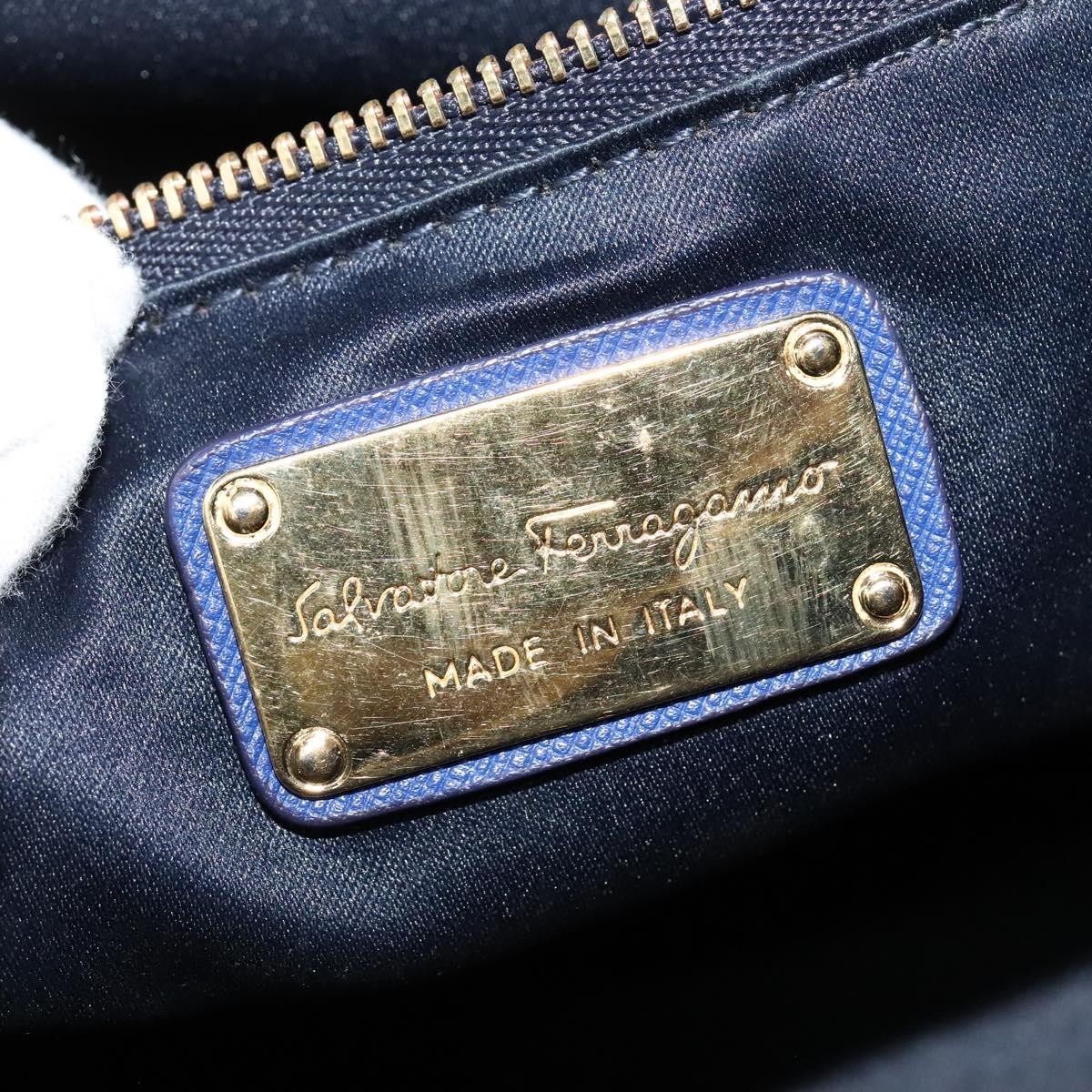 Salvatore Ferragamo Salvatore Ferragamo Beky Tote Saffiano Leather Medium Blauw