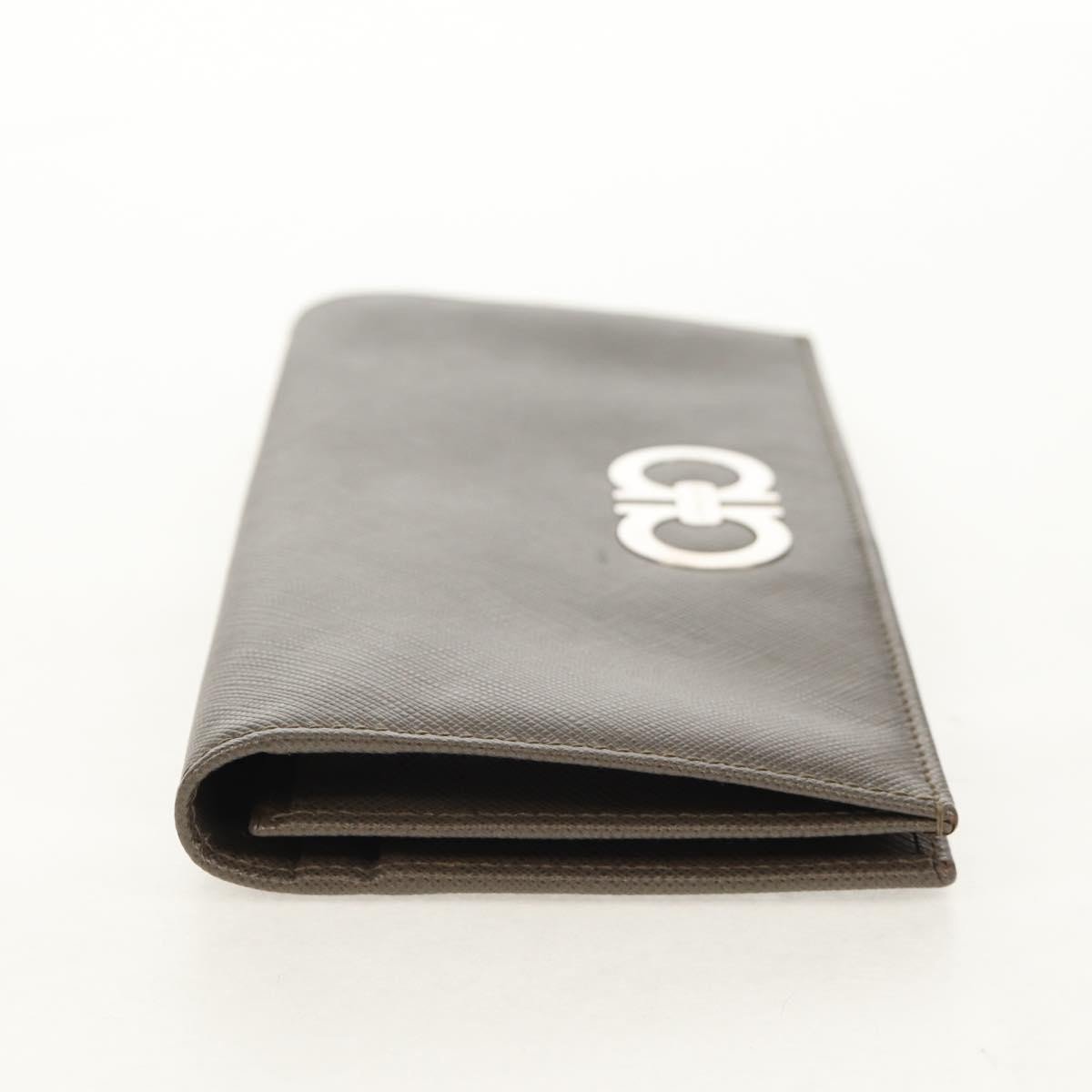 Salvatore Ferragamo Salvatore Ferragamo Gancini Bifold Wallet Leather Grijs