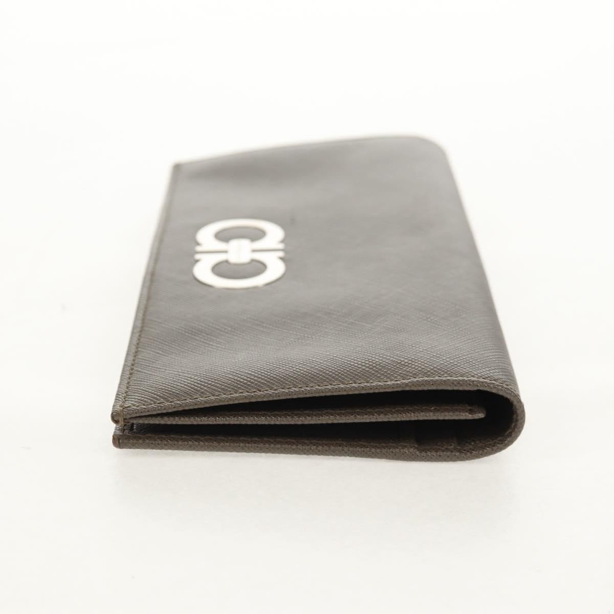 Salvatore Ferragamo Salvatore Ferragamo Gancini Bifold Wallet Leather Grijs