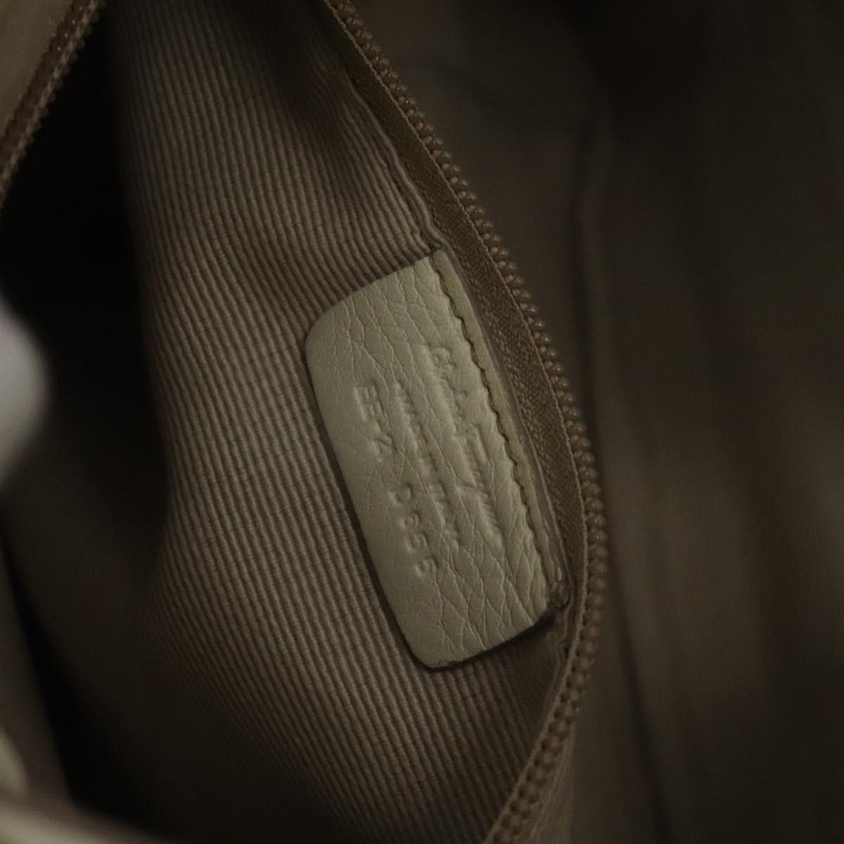 Salvatore Ferragamo Salvatore Ferragamo Gancini Hobo Stitched Leather Medium Wit