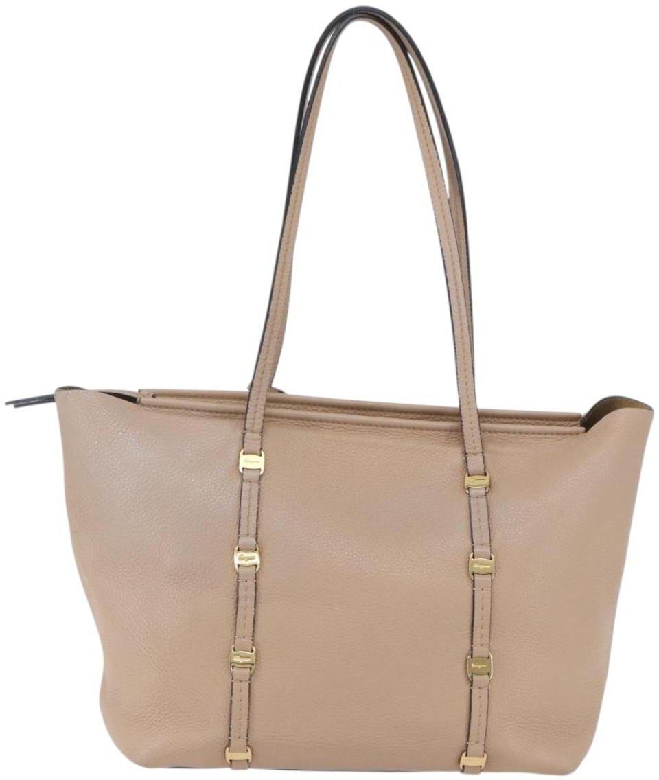 Salvatore Ferragamo Vala tote Leather Beige