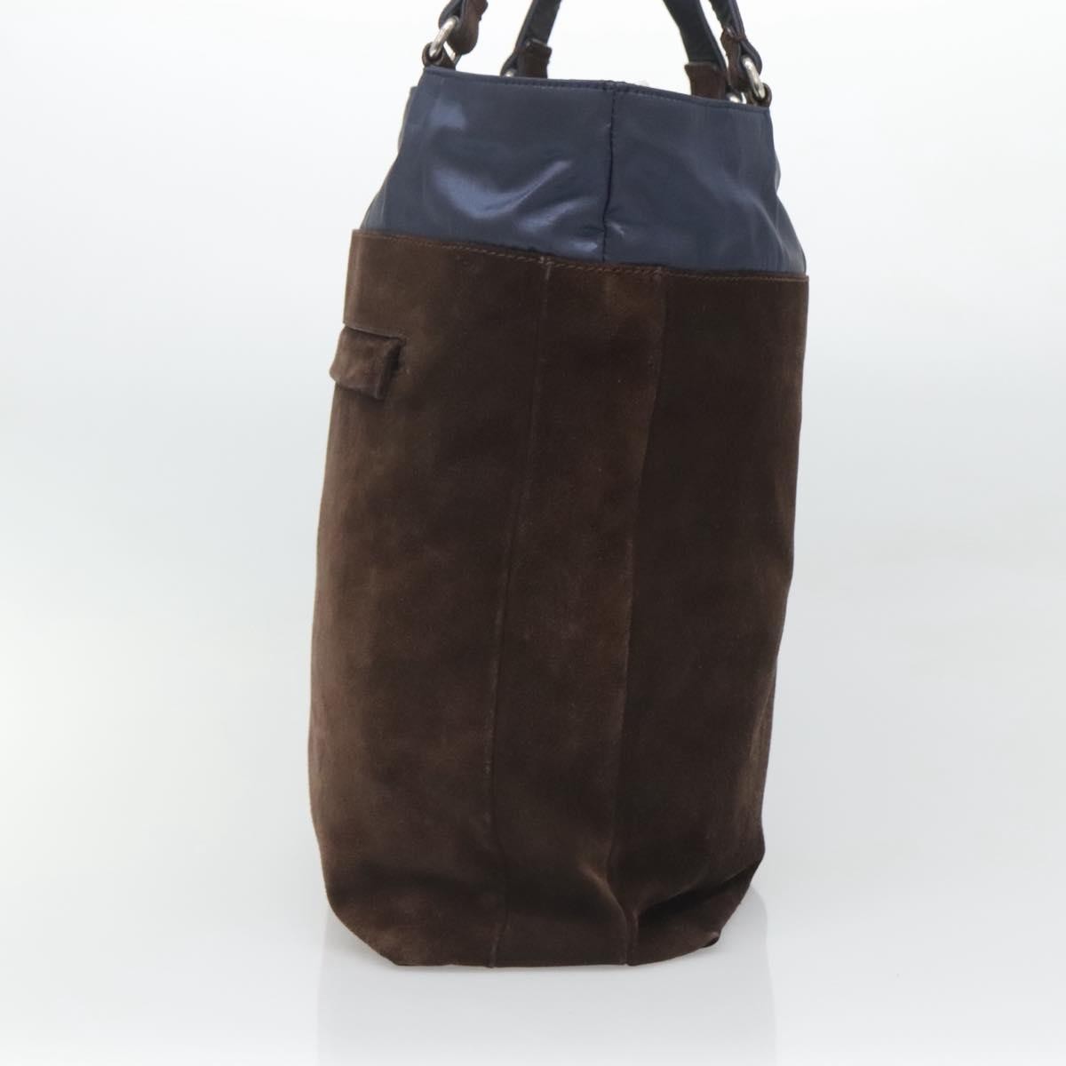 Salvatore Ferragamo Salvatore Ferragamo Convertible Front Zip Pocket Tote Suede Bruin