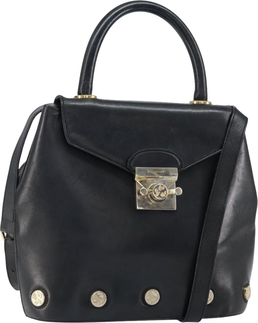 Salvatore Ferragamo Vintage Leather Zwart