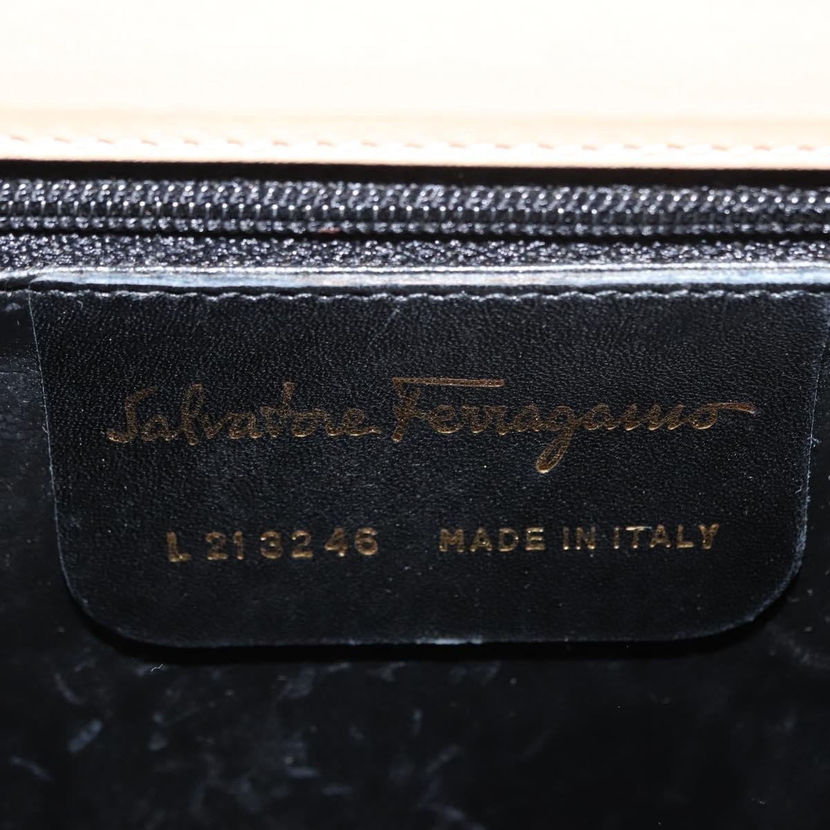 Salvatore Ferragamo Vintage Flap Leather Beige