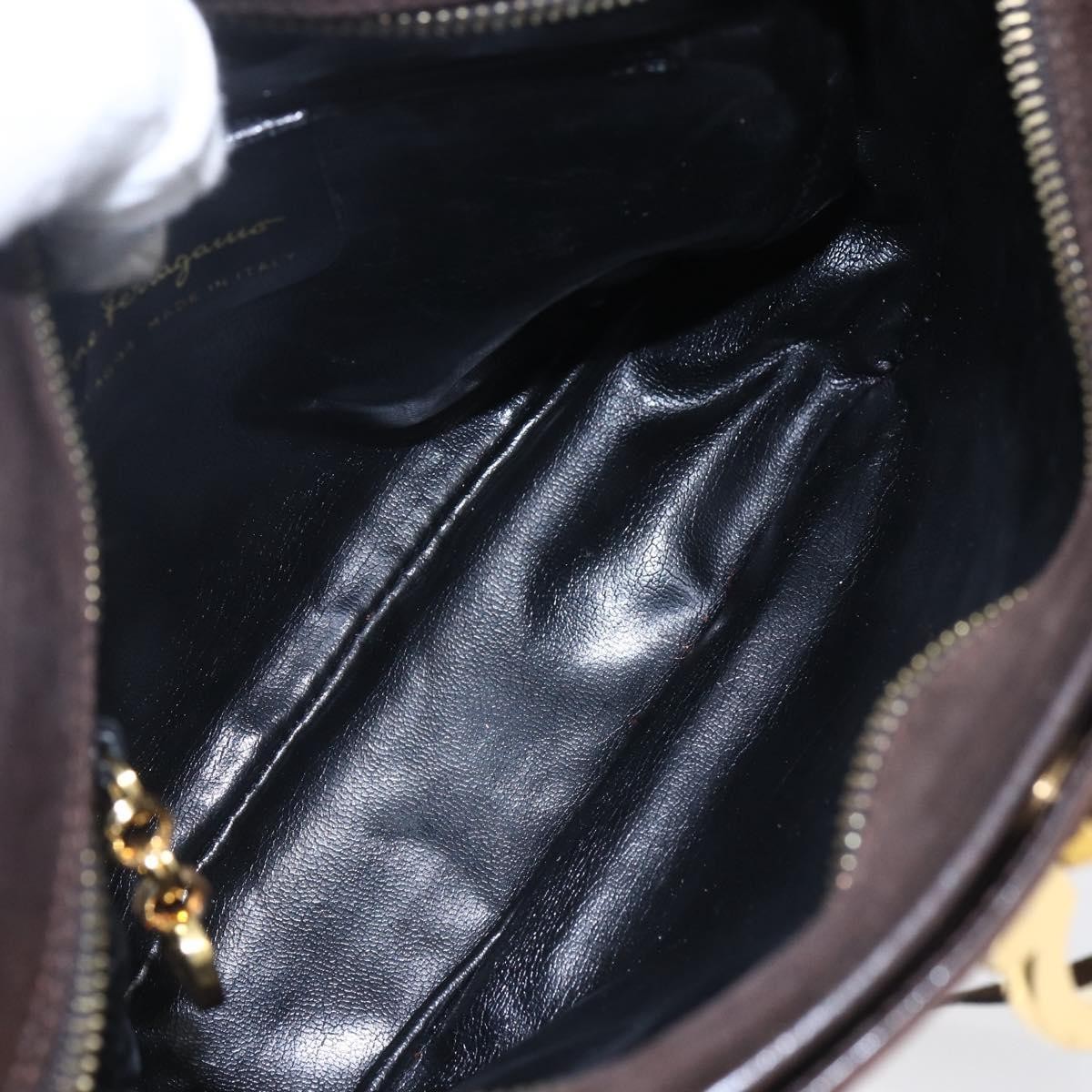 Salvatore Ferragamo Salvatore Ferragamo Gancini Shoulder Bag Suede Bruin