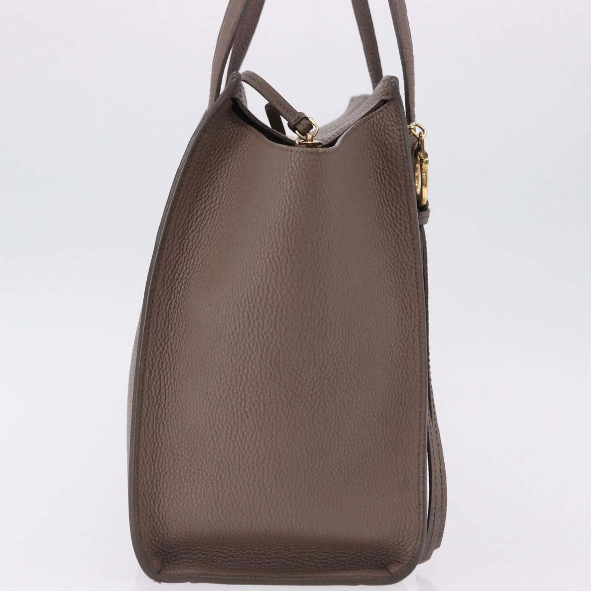 Salvatore Ferragamo Amy Tote Pebbled Leather Medium Beige