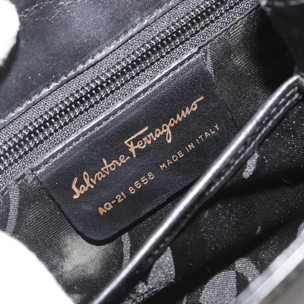 Salvatore Ferragamo Gancini Convertible Top Handle Leather Mini Zwart