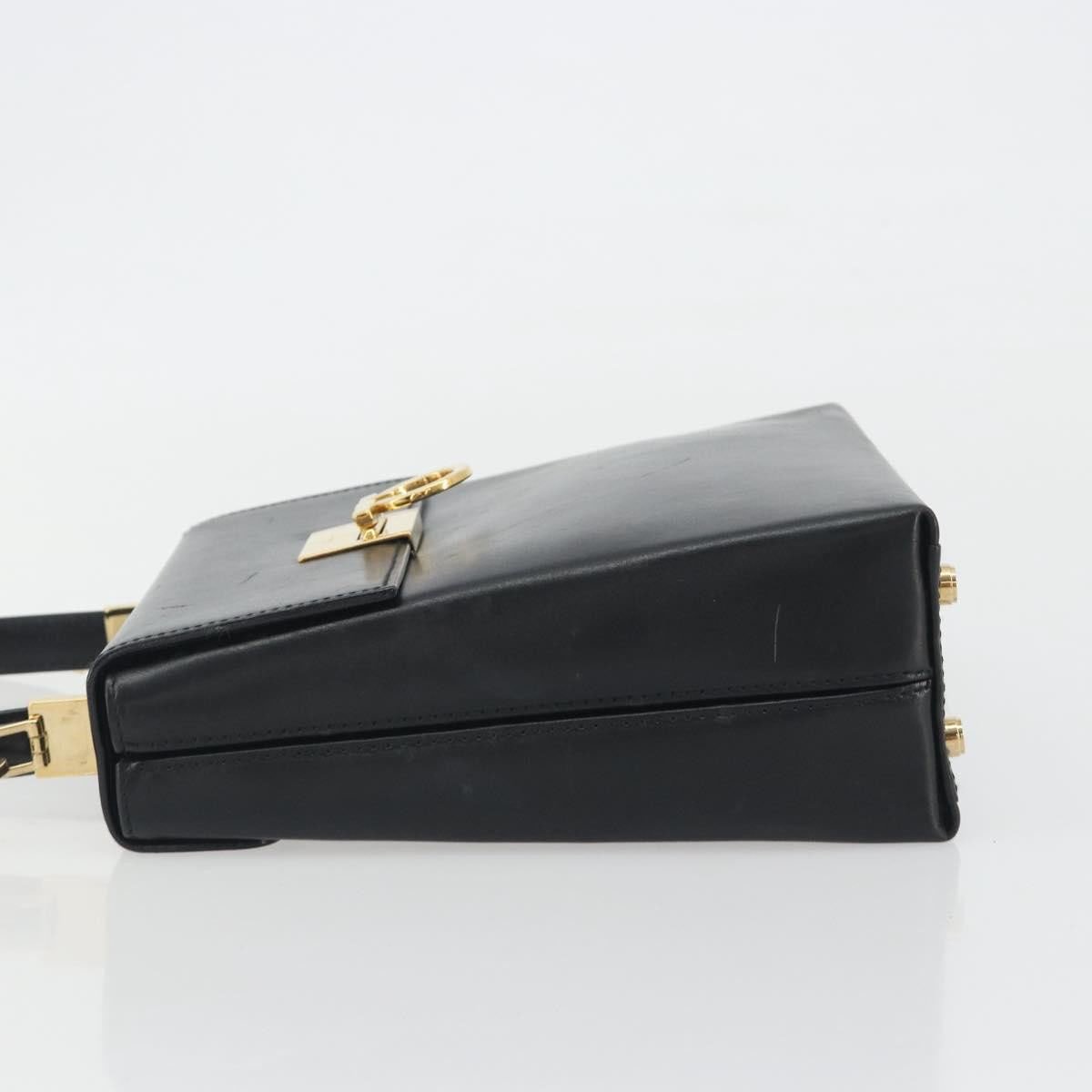 Salvatore Ferragamo Gancini Convertible Top Handle Leather Mini Zwart