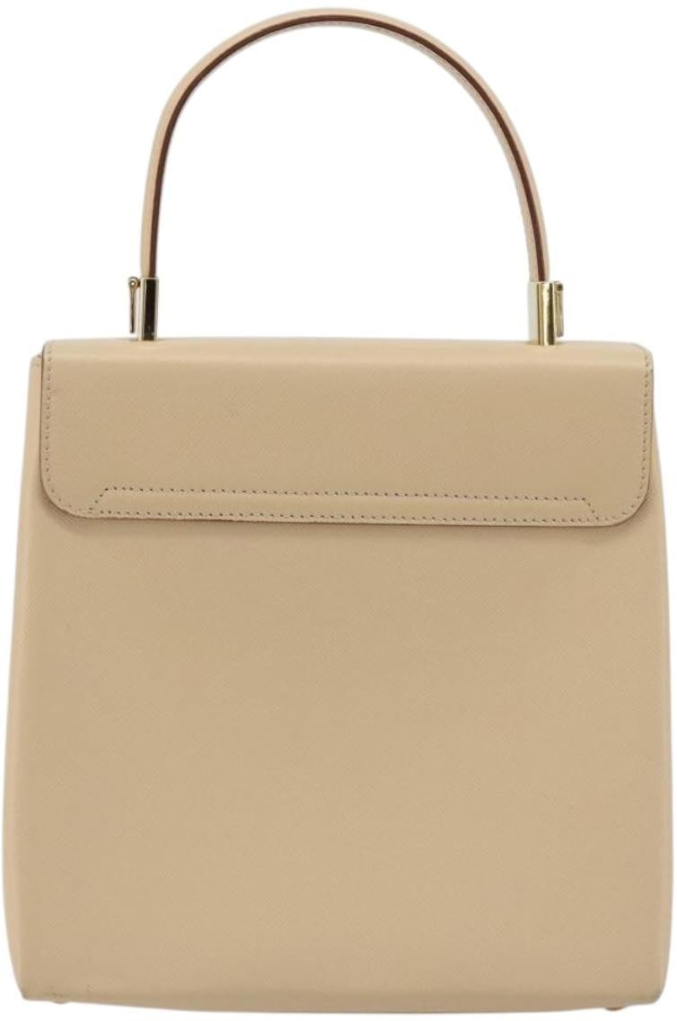 Salvatore Ferragamo Gancini Convertible Top Handle Leather Mini Beige