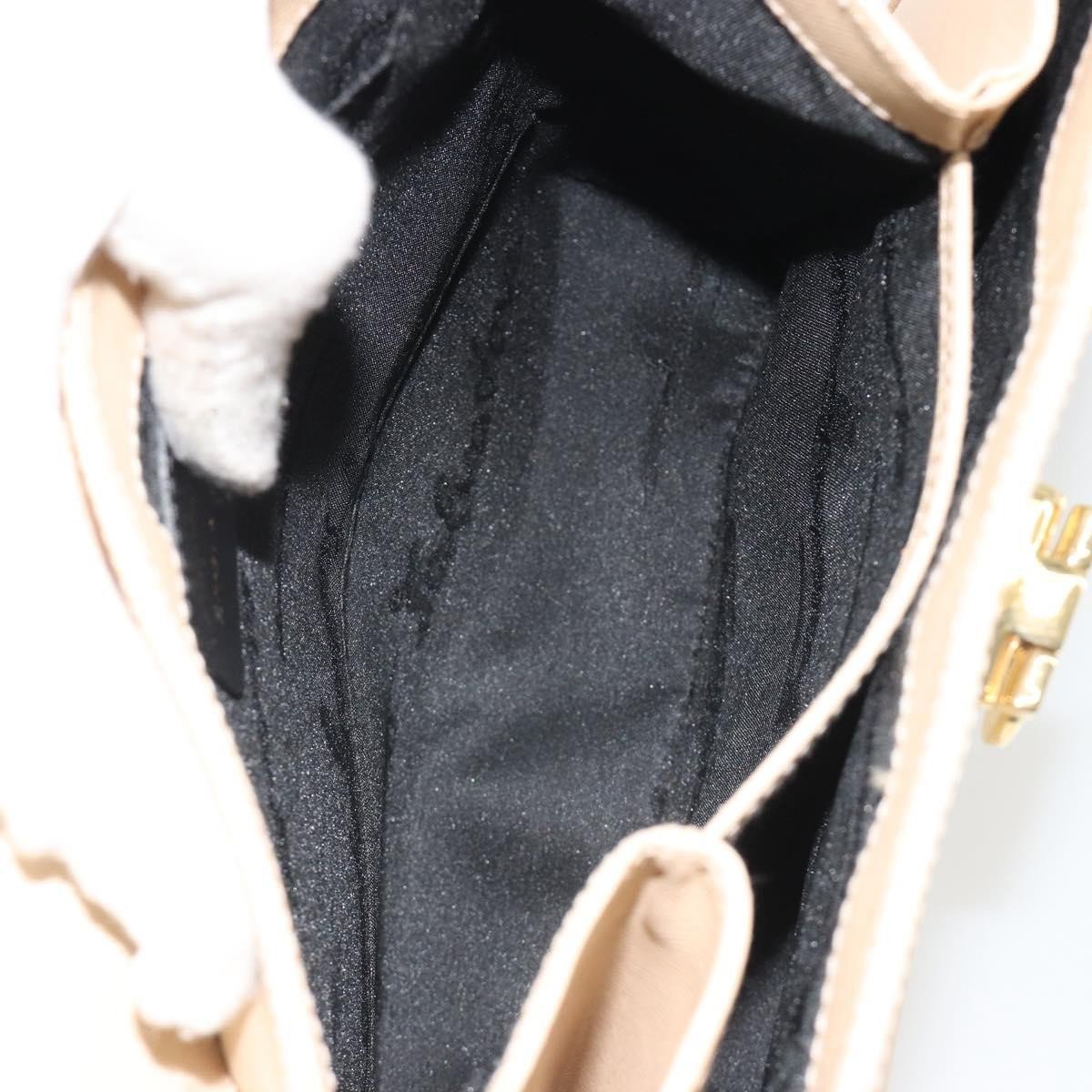 Salvatore Ferragamo Gancini Convertible Top Handle Leather Mini Beige