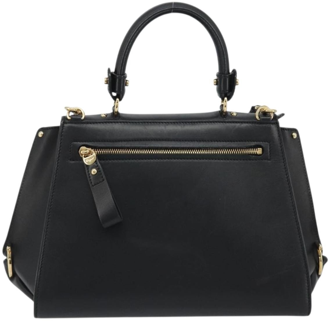 Salvatore Ferragamo Sofia Satchel Smooth Leather Medium Zwart