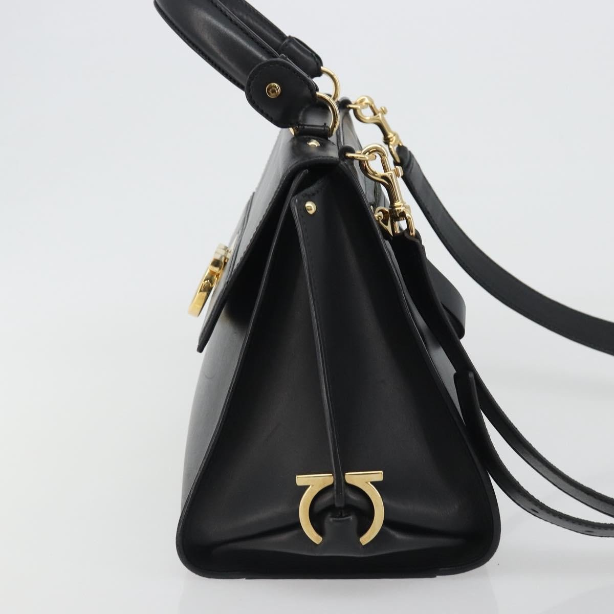 Salvatore Ferragamo Sofia Satchel Smooth Leather Medium Zwart
