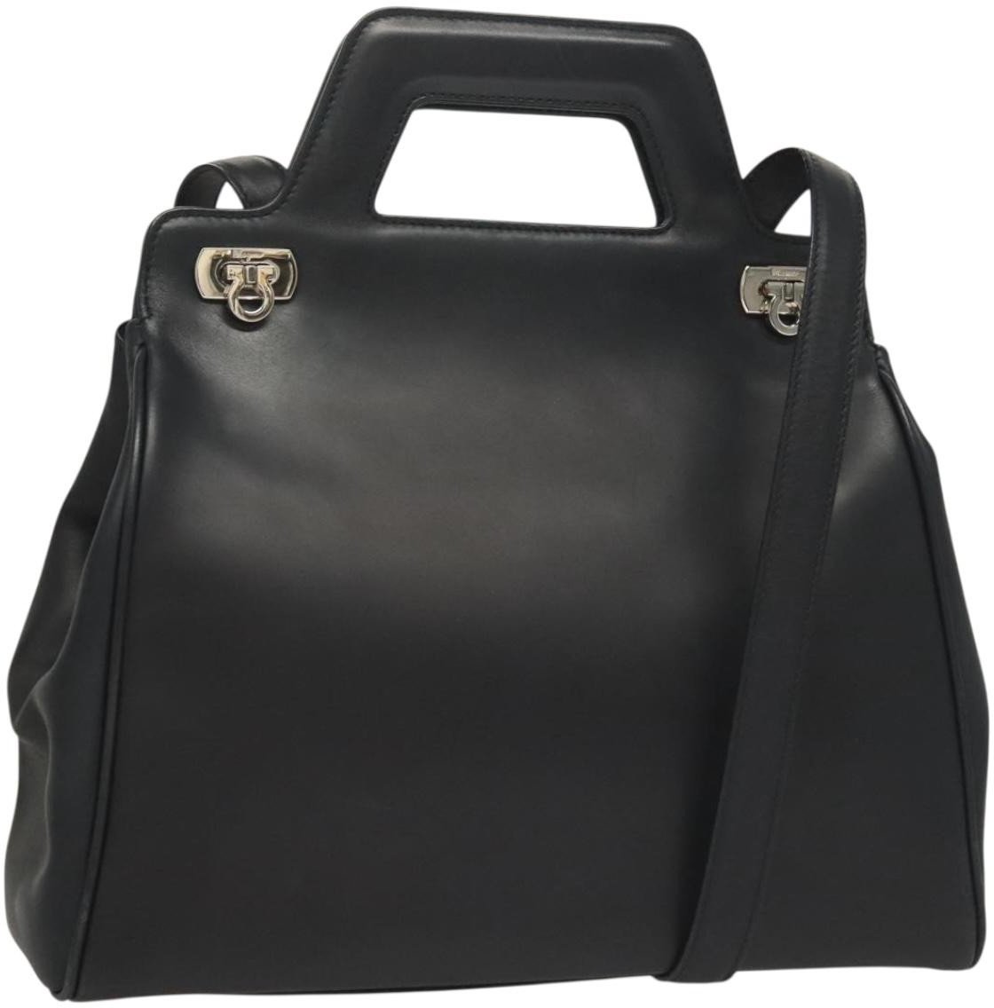 Salvatore Ferragamo Salvatore Ferragamo Soft W Tote Leather Small Zwart