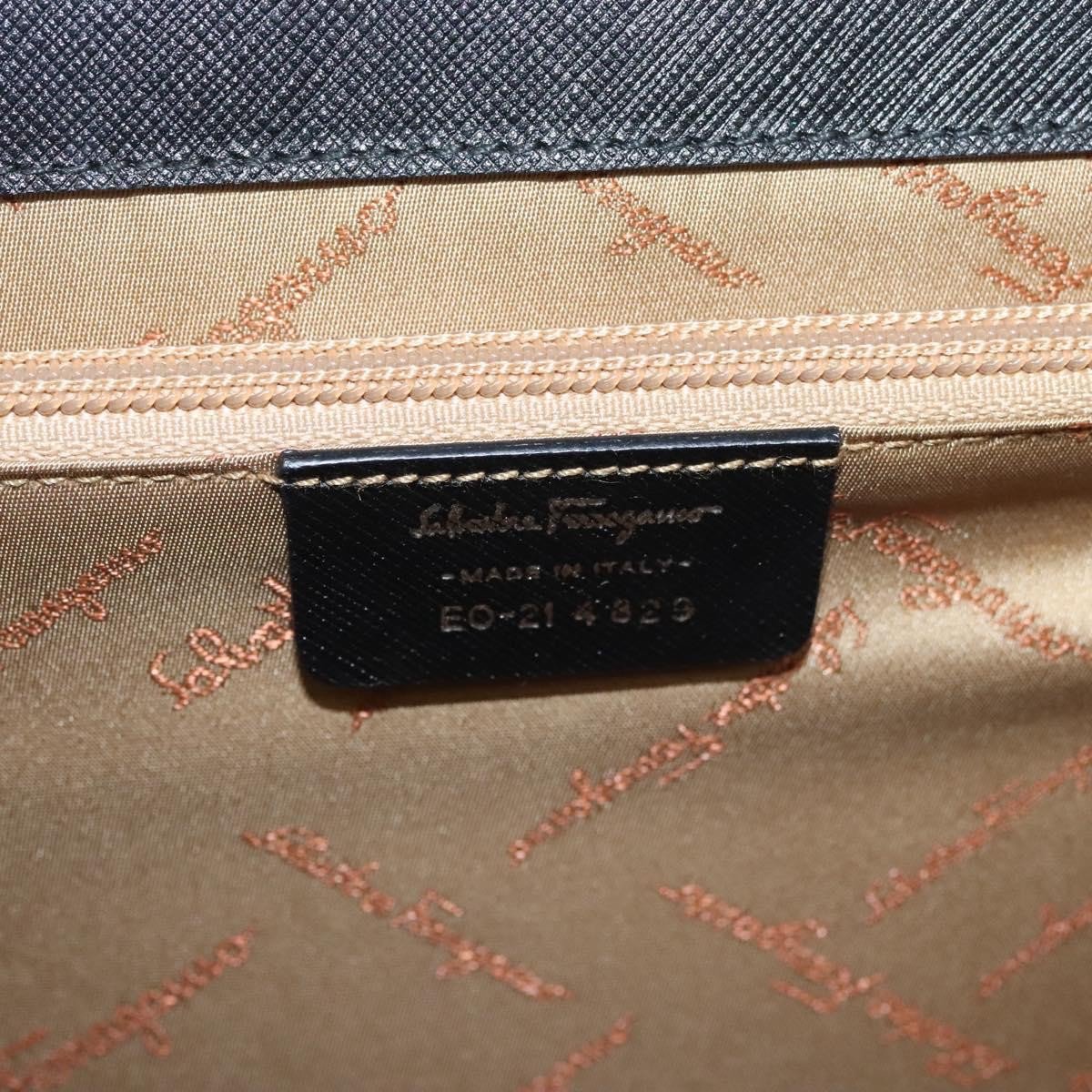Salvatore Ferragamo Double Gancini Top Handle Saffiano Leather Small Bruin