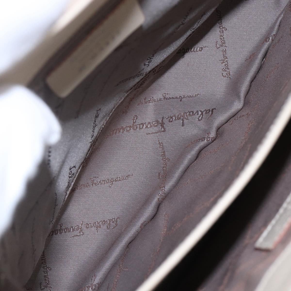 Salvatore Ferragamo Salvatore Ferragamo Vintage Gancini Cage Top Handle Bag Canvas Beige