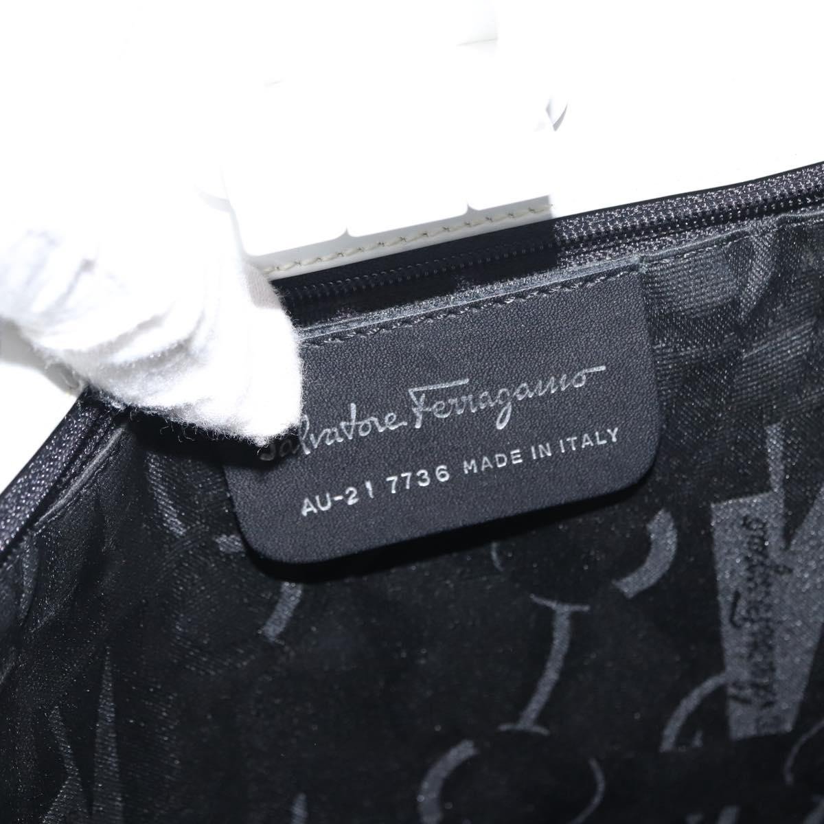 Salvatore Ferragamo Gancini Tote Patent leather Wit