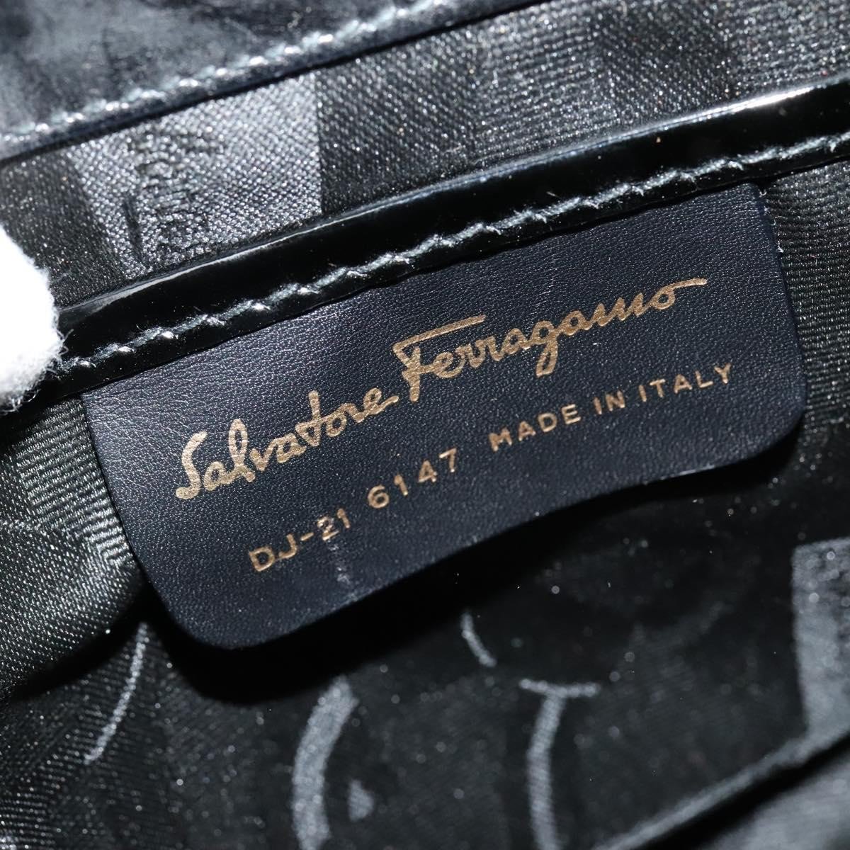 Salvatore Ferragamo Salvatore Ferragamo Gancini Backpack Patent Leather Zwart