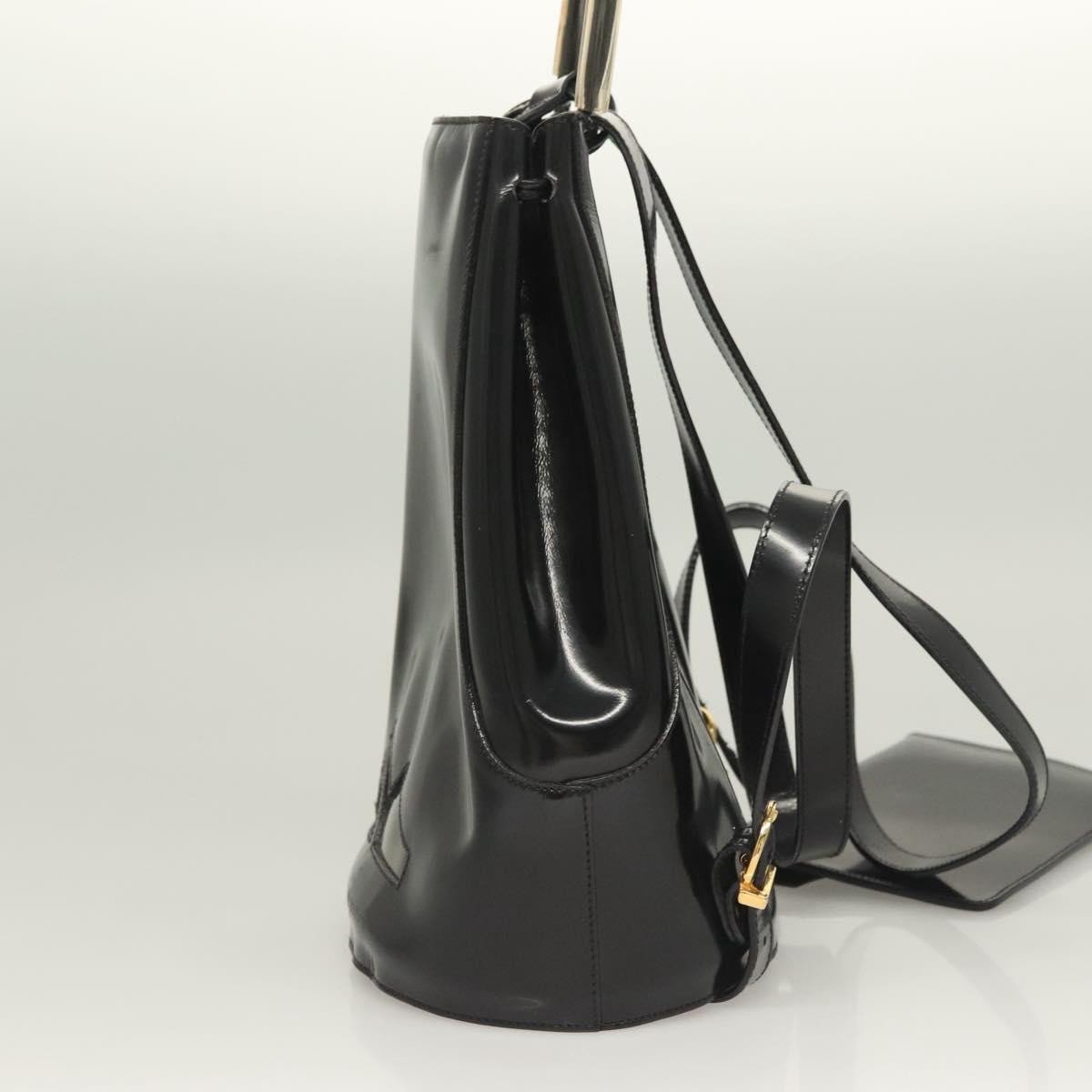 Salvatore Ferragamo Gancini Patent Leather Zwart