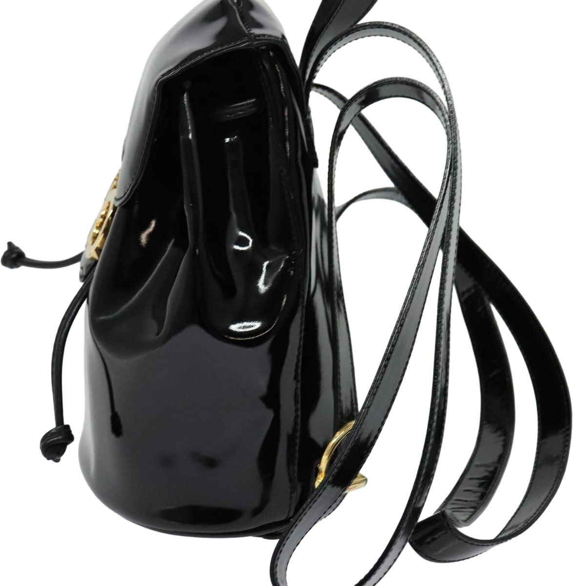 Salvatore Ferragamo Salvatore Ferragamo Gancini Backpack Patent Leather Zwart